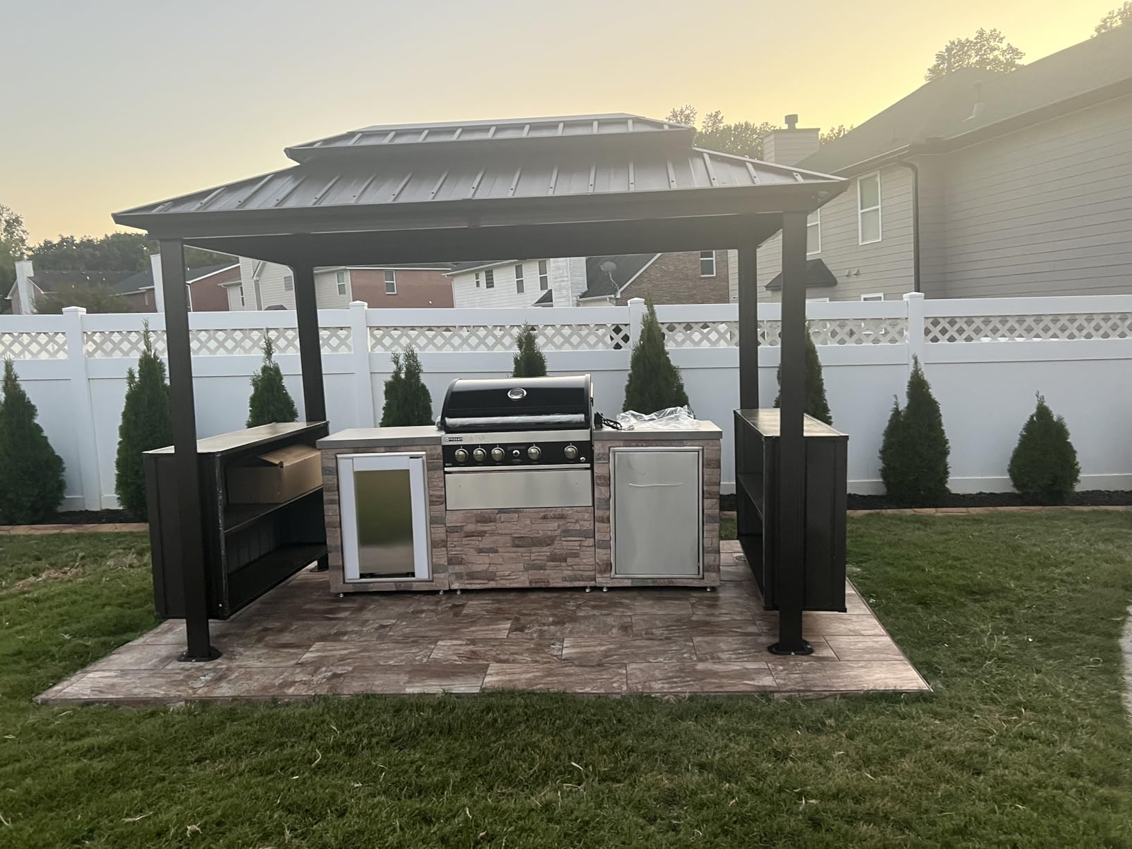 Domi 6’x10’ Grill Gazebo Hardtop, BBQ Gazebo for Outdoor Grill, Gray customer photo 1