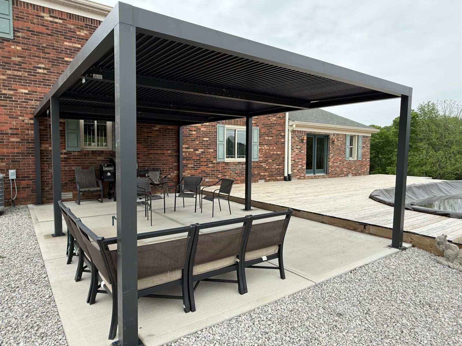 PURPLE LEAF Louvered Pergola 12' x 20' 94AS LED Strip Light Windproof customer photo 1