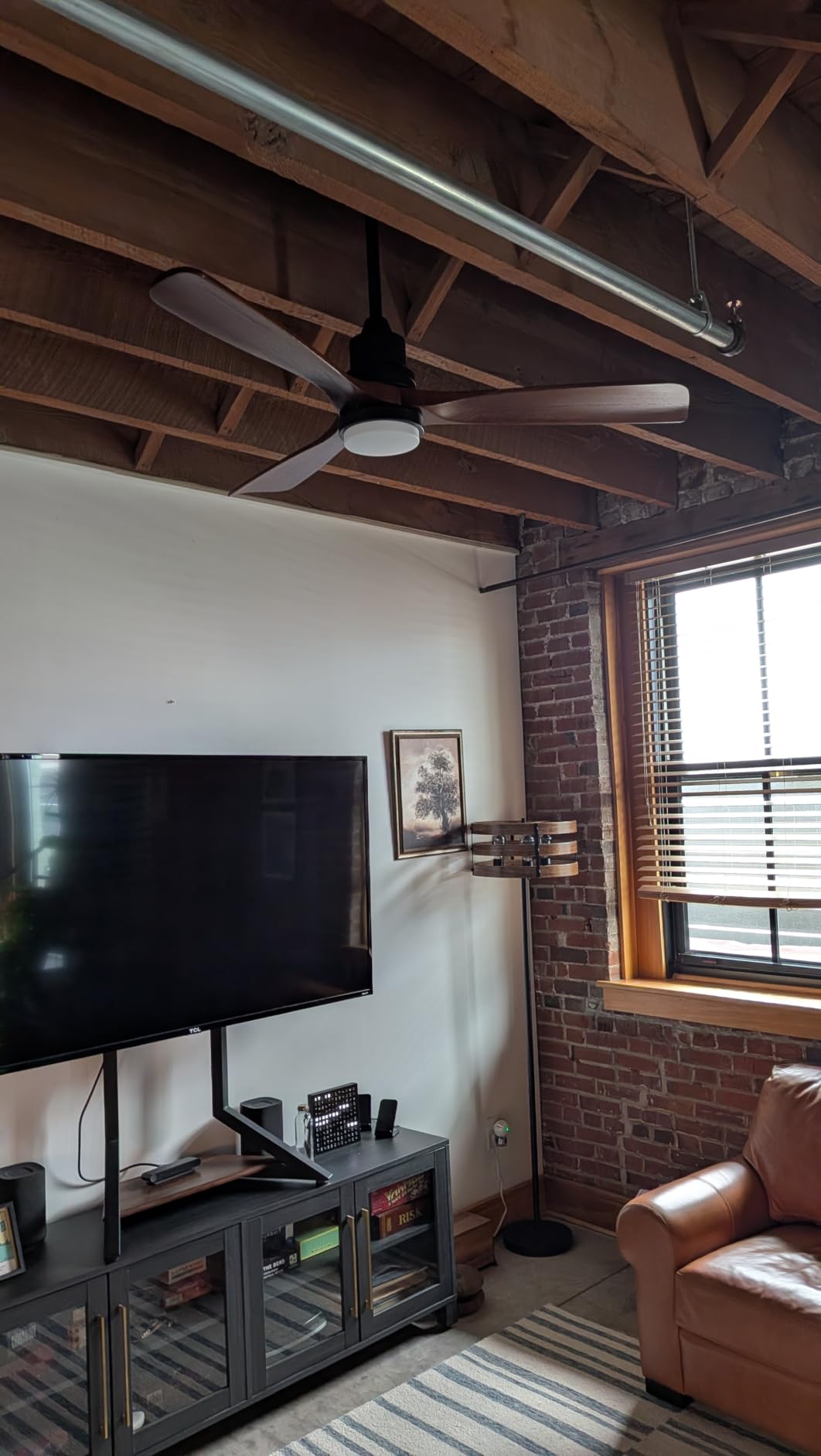 52 INCH Outdoor Ceiling Fan with Lights,Smart Ceiling Fan 3 Wood Blades Compatible with Alexa/Gg Voice Control&App&Remote,Quiet DC Motor for Covered Patio Porch Bedroom,Dark Walnut customer photo 2