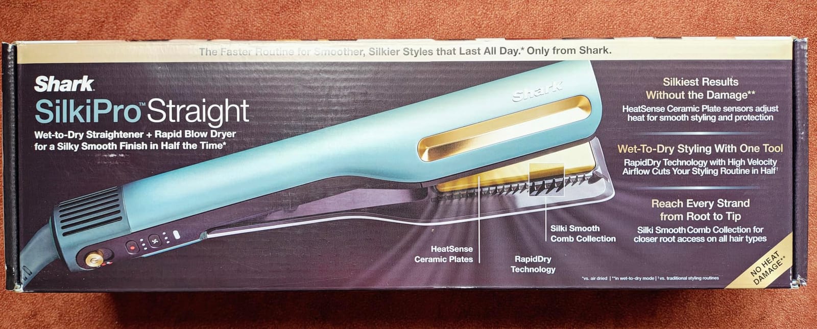 Shark SilkiPro Air Straightener & Blow Dryer, Flat Iron, Rose, HT400PK customer photo 2