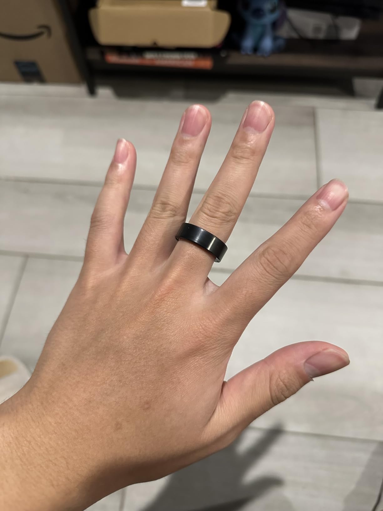 POBOVi Gen 2 Titanium Smart Ring for Women & Men, Sleep & Heart Rate Tracker, No Subscription, Size Before You Buy (Black, 8) customer photo 1