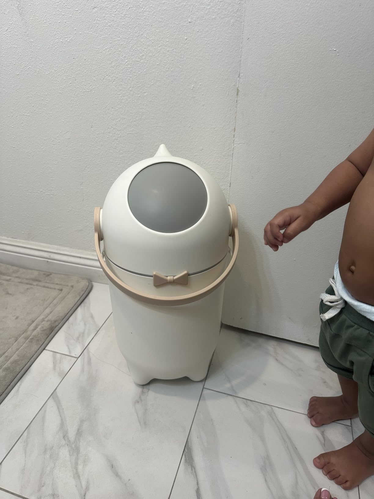 iTouchless Odor-Locking Nursery Pail | 2026 Award-Winning Bin | Boho White customer photo 2