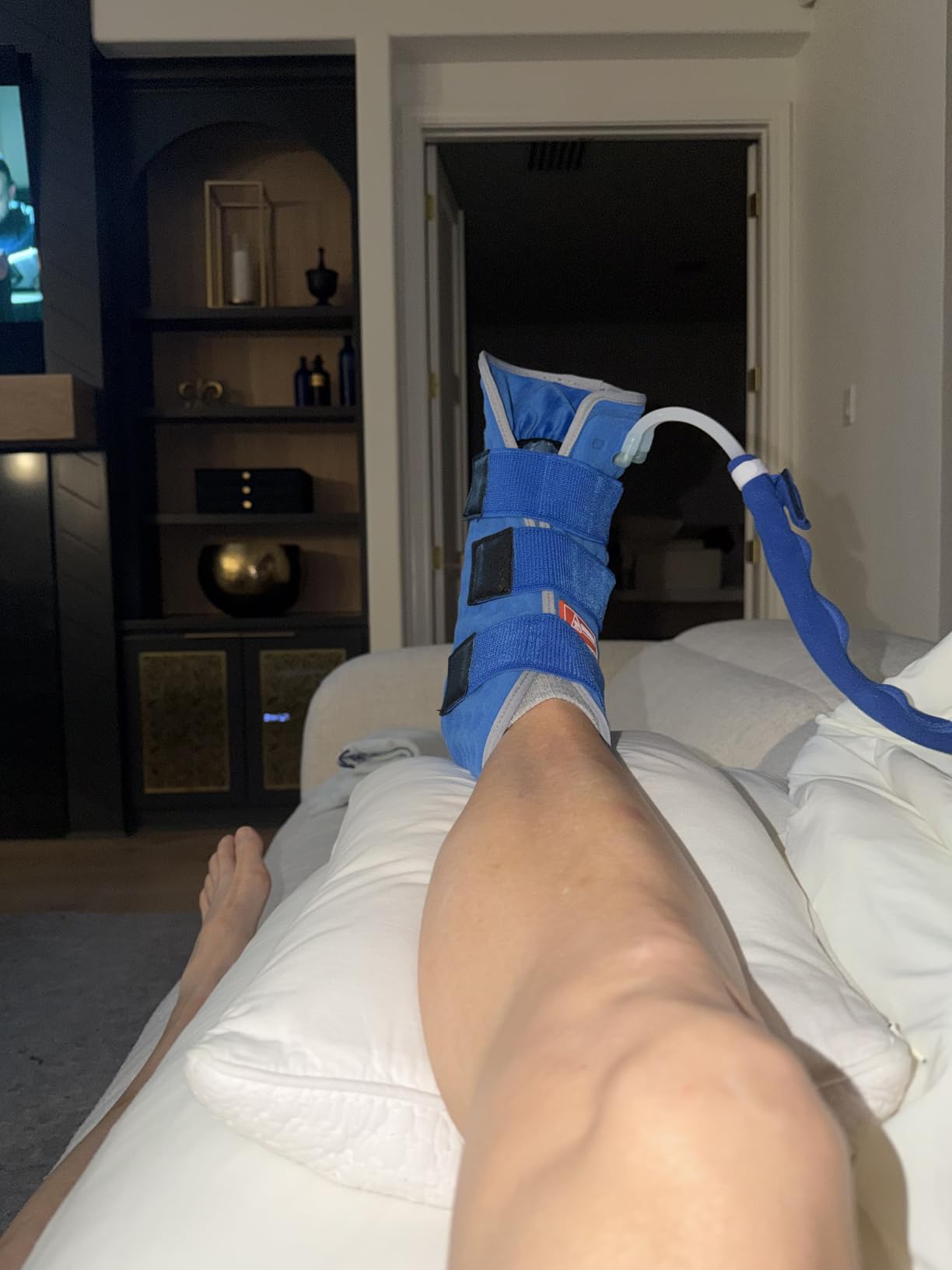 Ice Machine for Knee After Surgery with Pressure Regulator, Temperature Display Cold Therapy Machine for Knee Replacement with Silent Pump, Ice Wrap Pad Cryotherapy System for Post-Surgery Pain Relief customer photo 2