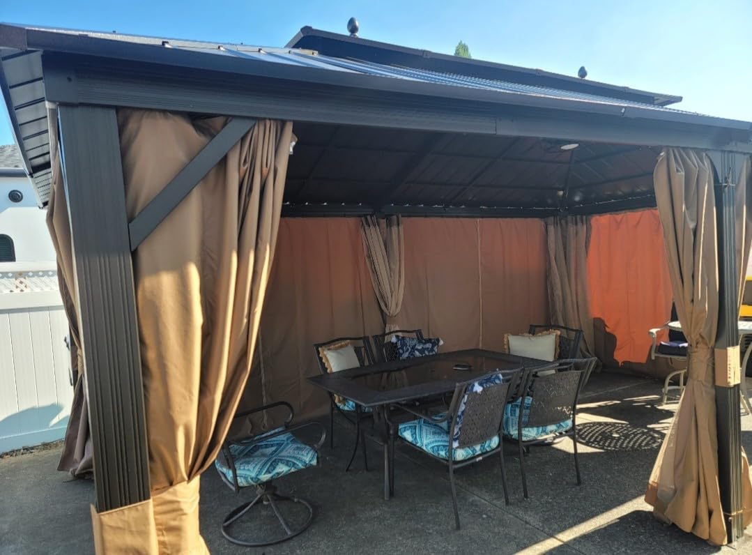 YITAHOME 10X12FT Hard Top Gazebo Aluminum Frame Patios Double Roof Canopy customer photo 1