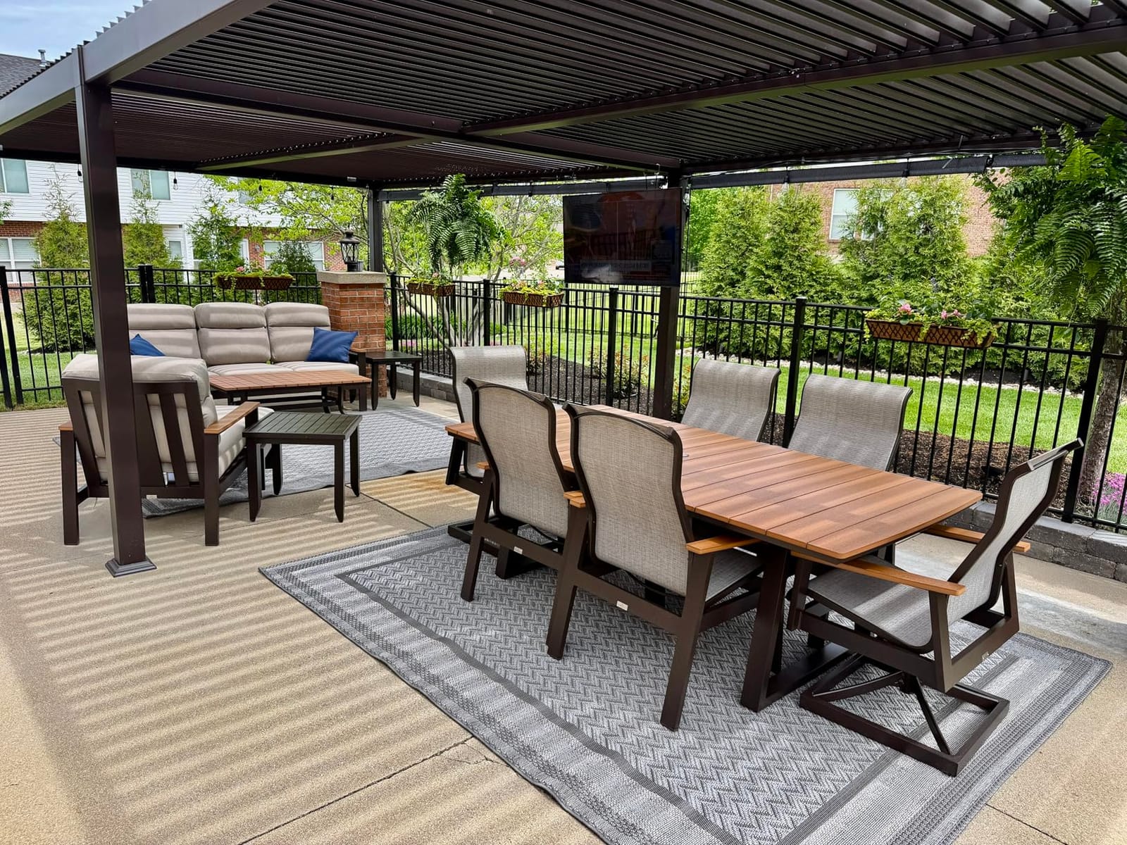 PURPLE LEAF Outdoor Louvered Pergola 10' x 14' Aluminum with LED Bronze customer photo 1