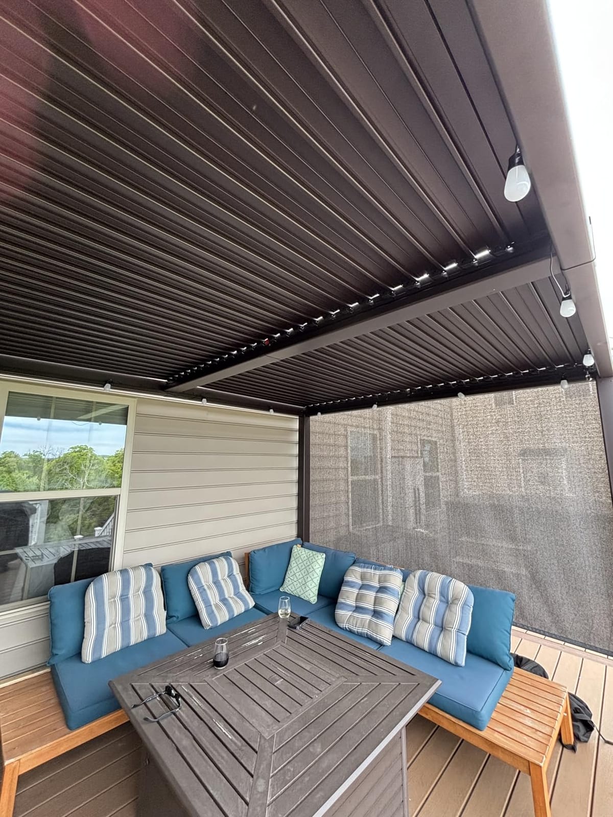 PURPLE LEAF Outdoor Louvered Pergola 10' x 14' Aluminum with LED Bronze customer photo 2