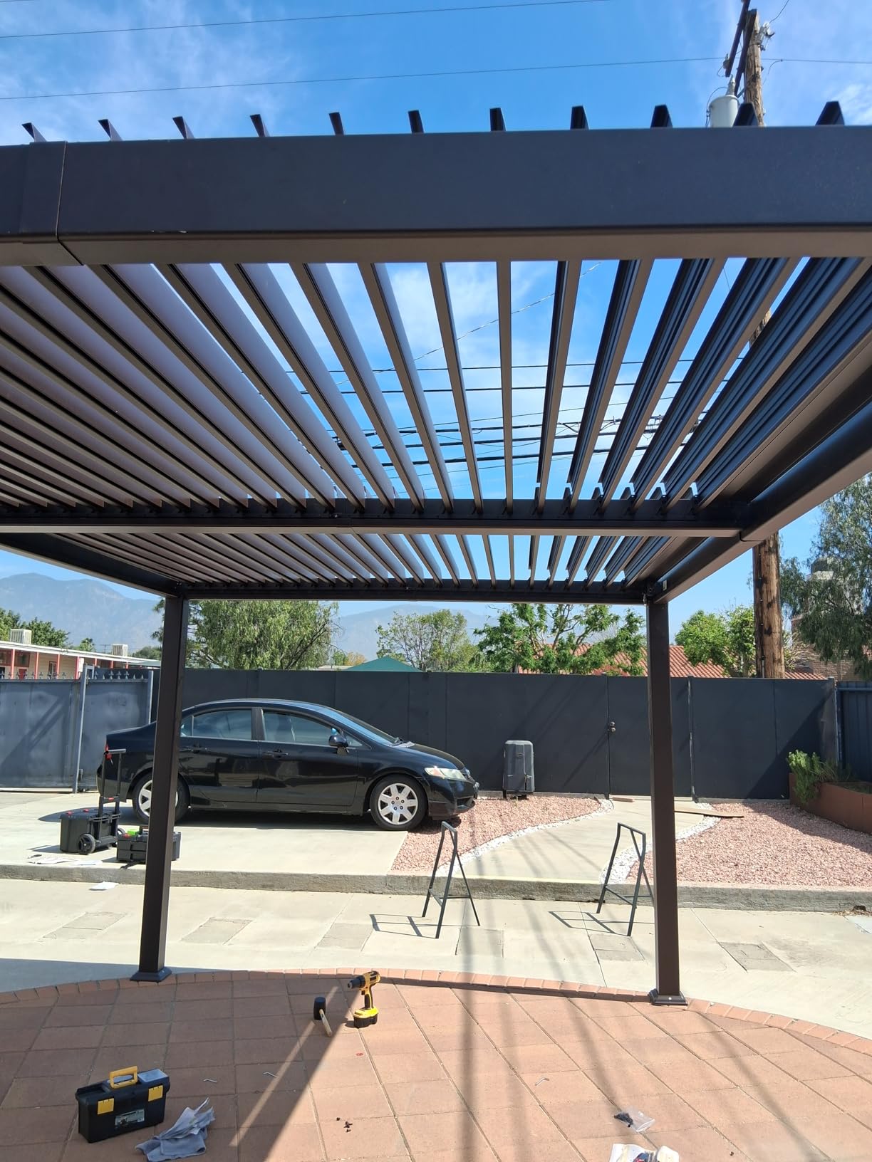 PURPLE LEAF Outdoor Louvered Pergola 10' x 12' Aluminum with LED Bronze customer photo 1