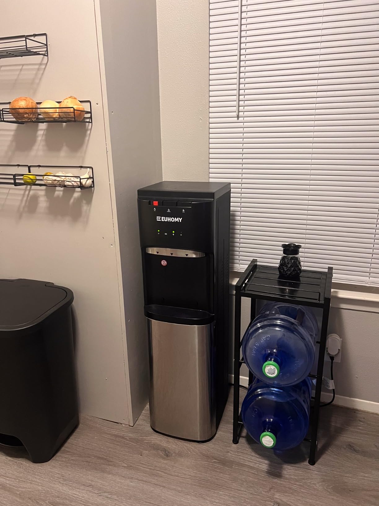 Euhomy Self-Cleaning Bottom-Loading Water Dispenser, Compatible with 5 Gallon Bottles - 3 Temperature Settings with Hot, Room & Cold Water Outlets, Childproof Lock, Night Light & LED Display,Black customer photo 2