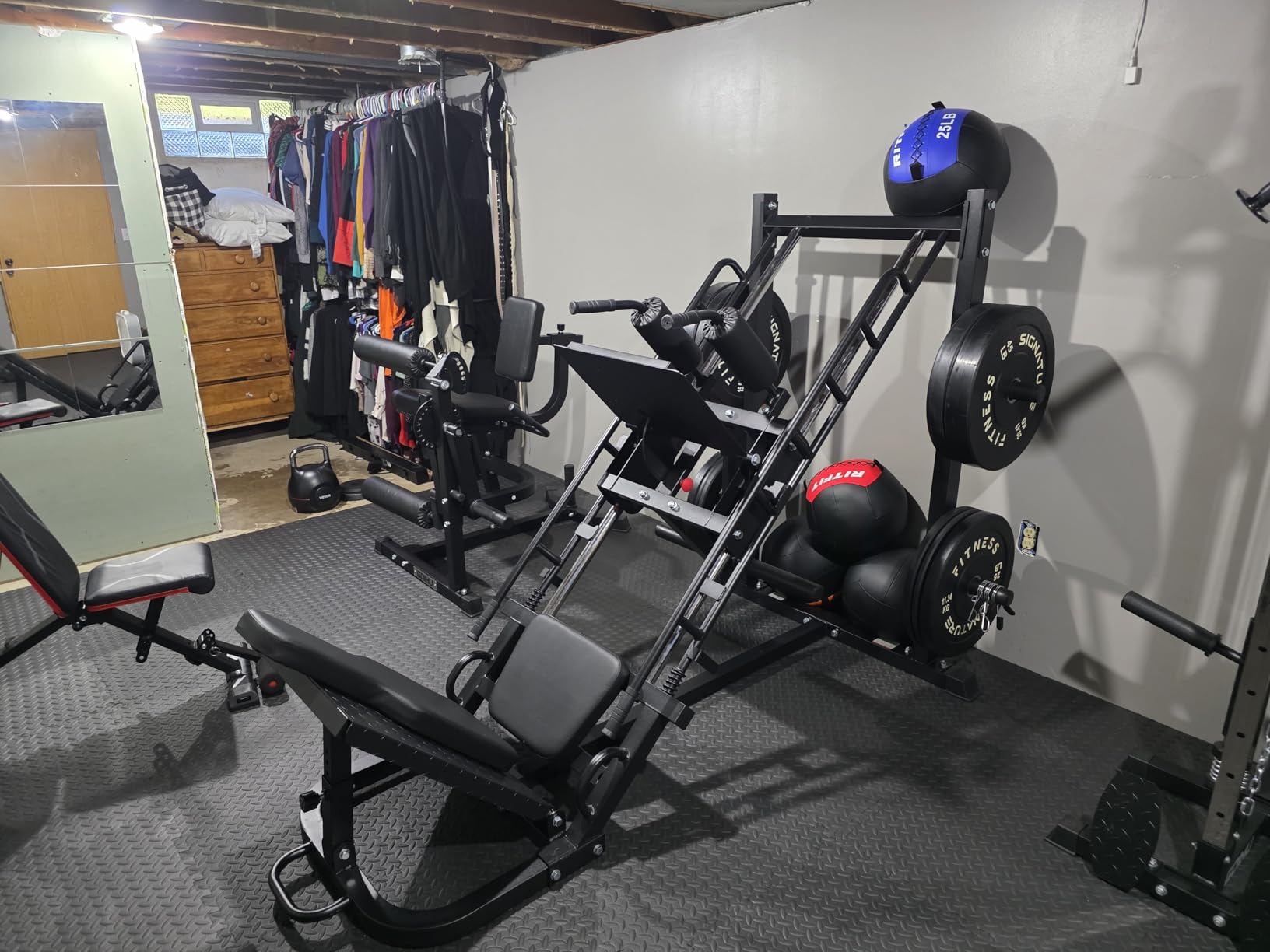 Dripex Leg Press Hack Squat Machine Combo for Home Gym, Adjustable Leg Press Machine for Full Lower Body Workout, Upgraded Leg Press with Transport Wheels and Weight Storage,Weight Plates Not Included customer photo 1