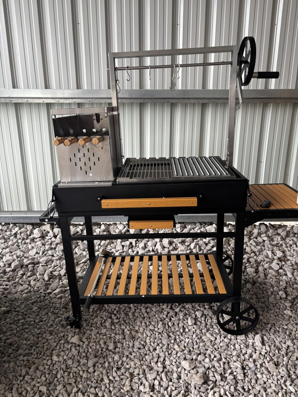 Flintex Santa Maria Grill,Argentine Open Fire Grill with Asado Accessories | V-Shaped Grate, Grates, Griddle, Skewers and Meat Hooks are All Included and Made of Stainless Steel customer photo 1
