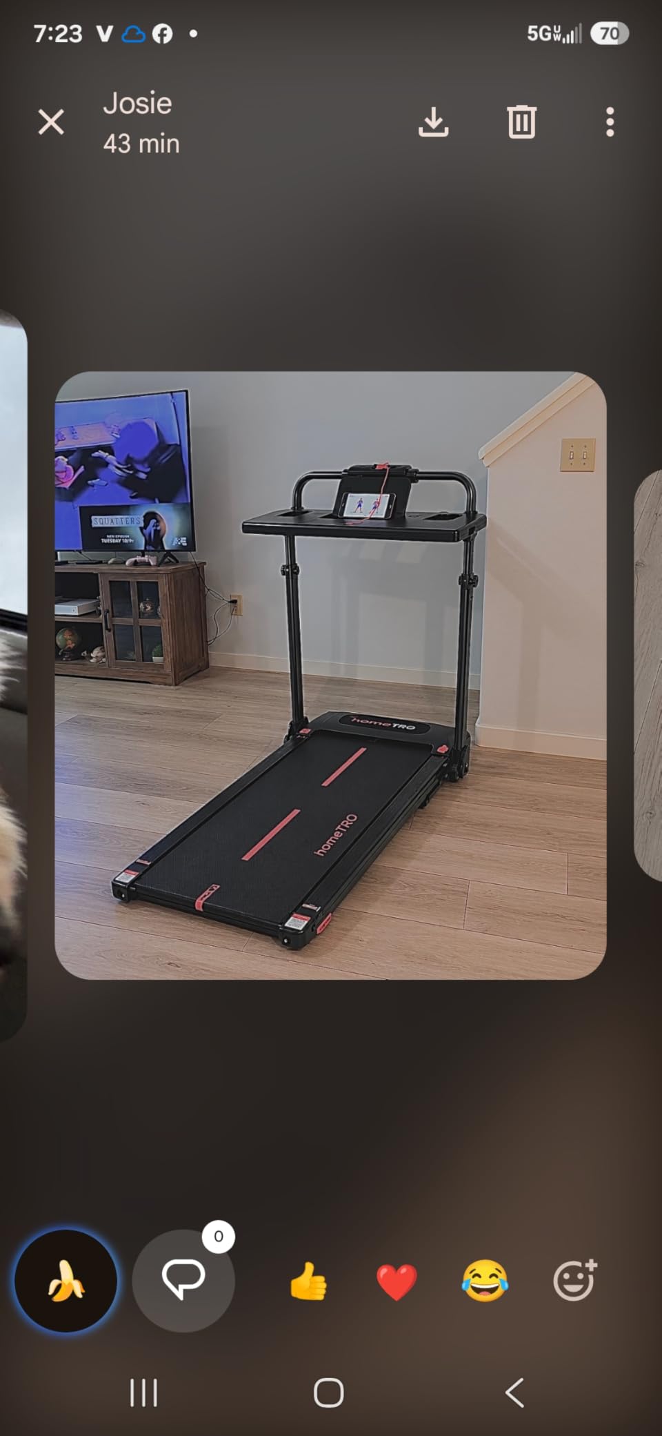 Treadmill with Incline with Removable Desk Workstation, 3 in 1 Foldable Treadmill with Adjustable Handle Bar for Home/Office, 3.0HP Portable Walking Pad with Magnetic Remote & APP Control customer photo 2