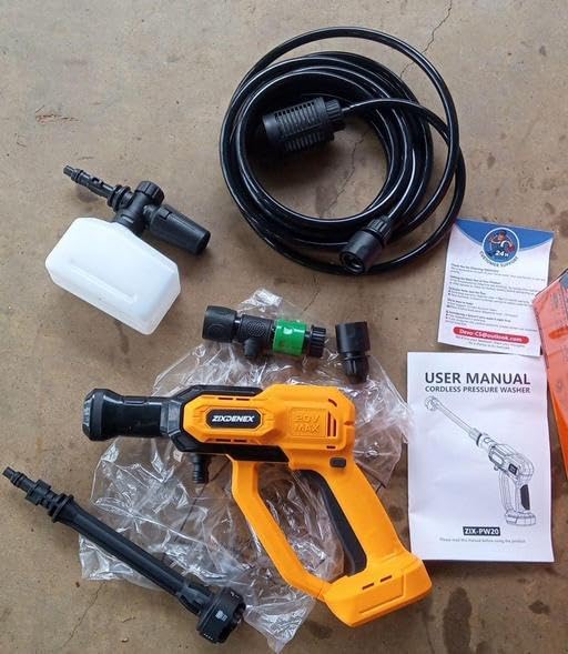 Cordless Portable Washer for Milwaukee 18V Battery, 1000 PSI Portable Handheld Washer with Brushless Motor, 6-in-1 Nozzle, 3 Level Adjustable for Car Yard Fence Wall Clean (Battery Not Included) customer photo 2