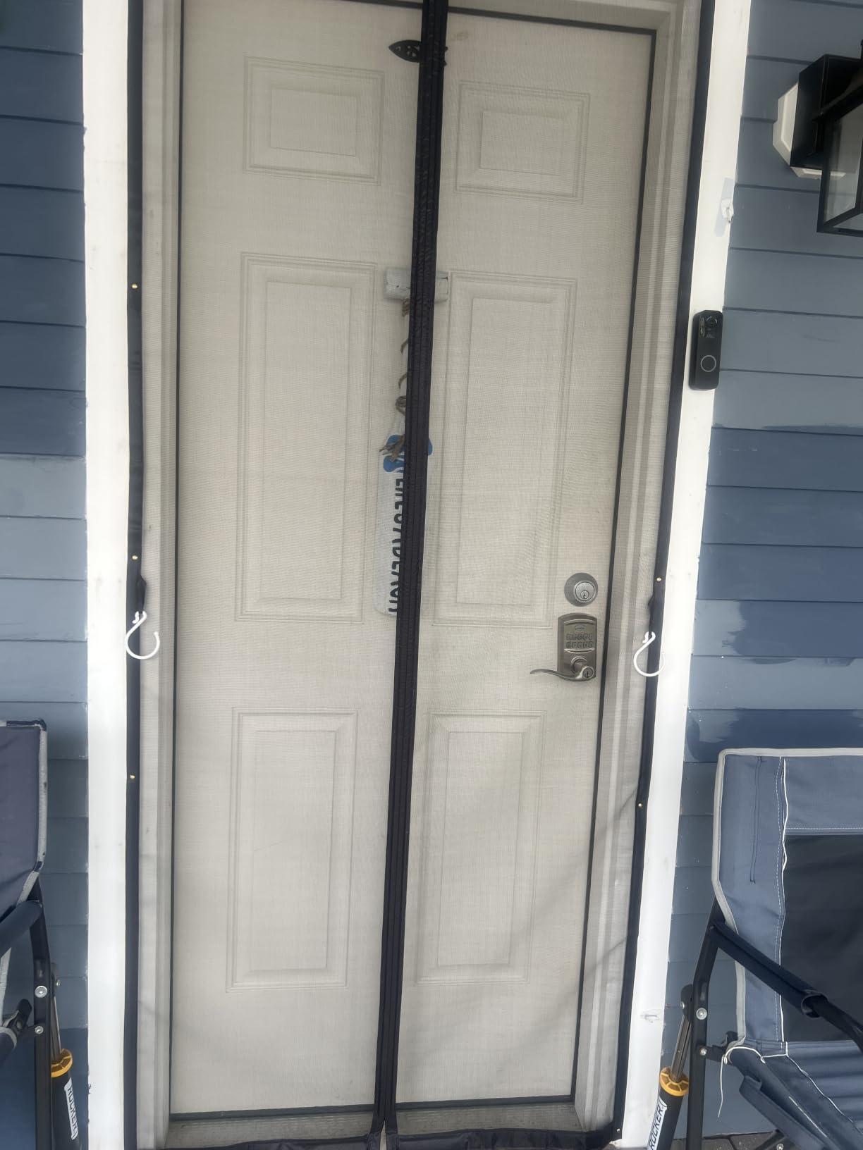 HOFUDON Heavy Duty Garage Screen Door 16 x 7 ft for 2 Car Garage, Black customer photo 1