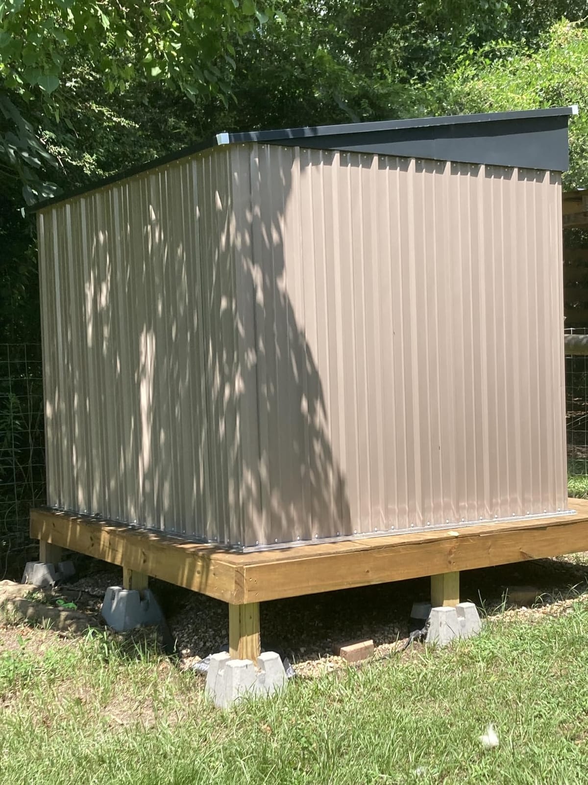 Aoxun 14x12 FT Outdoor Storage Shed, Metal Shed with Lockable Doors, Brown customer photo 1