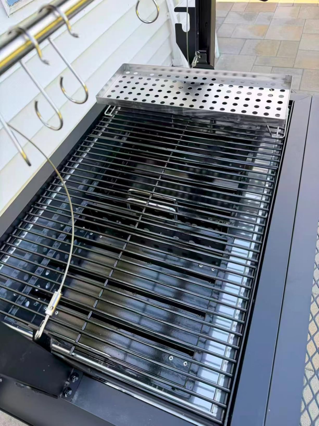 Argentine Santa Maria Grill with Adjustable Height Grates for Outdoor Grill | Wood Fire & Charcoal BBQ Grill, Argentinian Open Fire Grill with S-Hooks and Foldable Front Table, Authentic Gaucho Grilling customer photo 1