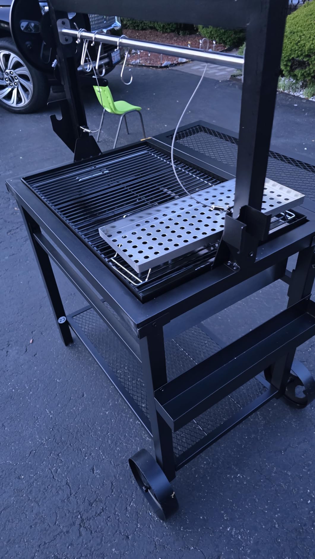 Argentine Santa Maria Grill with Adjustable Height Grates for Outdoor Grill | Wood Fire & Charcoal BBQ Grill, Argentinian Open Fire Grill with S-Hooks and Foldable Front Table, Authentic Gaucho Grilling customer photo 2