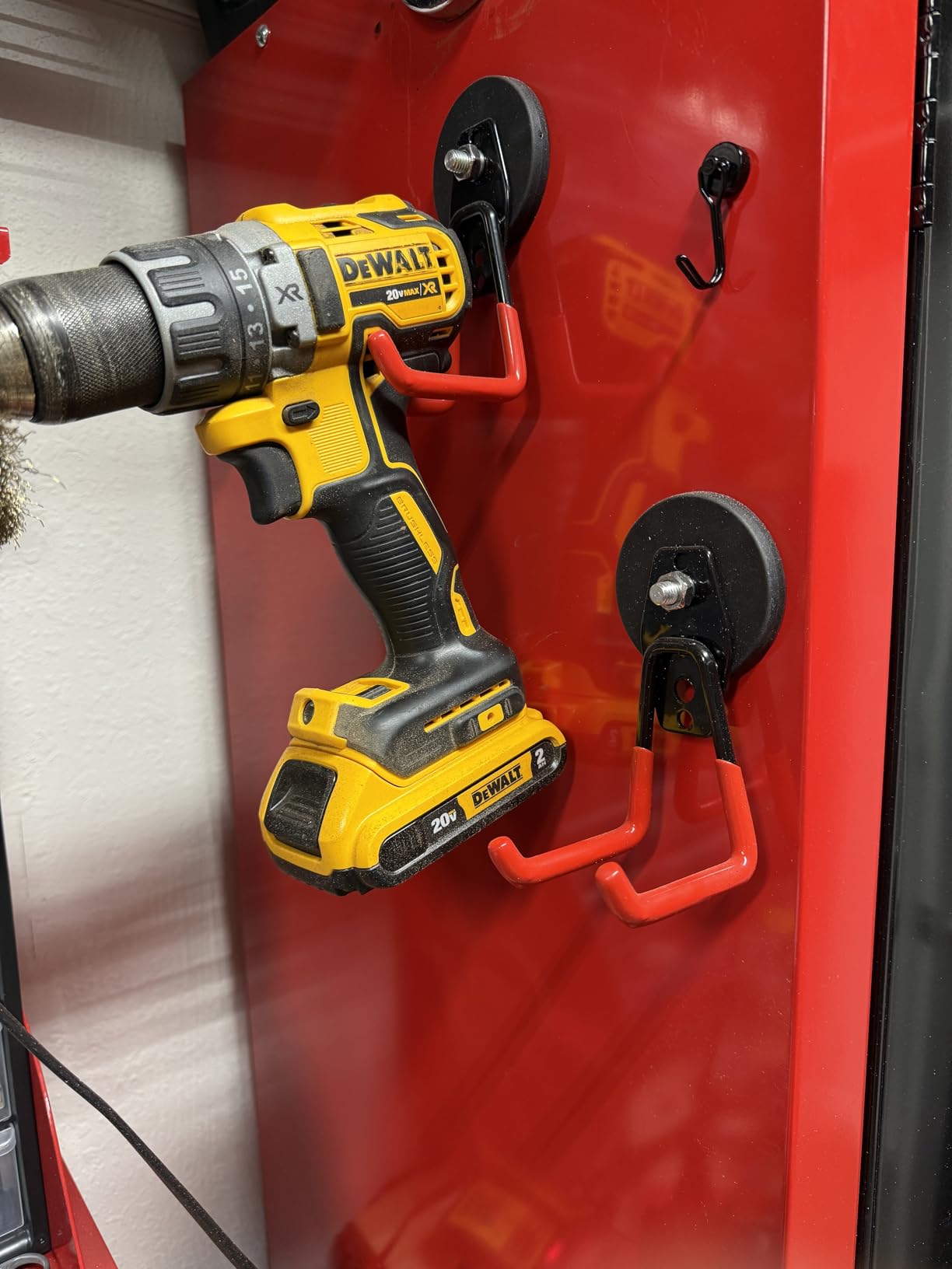 3-H Heavy Duty Magnetic Hooks,No-Drill Garage Power Tool Holder, 2 Pack customer photo 1