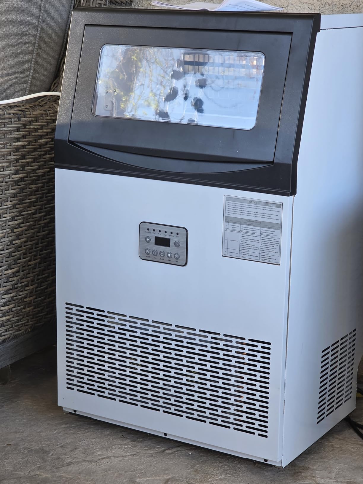 Manastin Commercial Ice Maker, 120LBS/24H, 33LBS Storage, with Water Filter customer photo 2