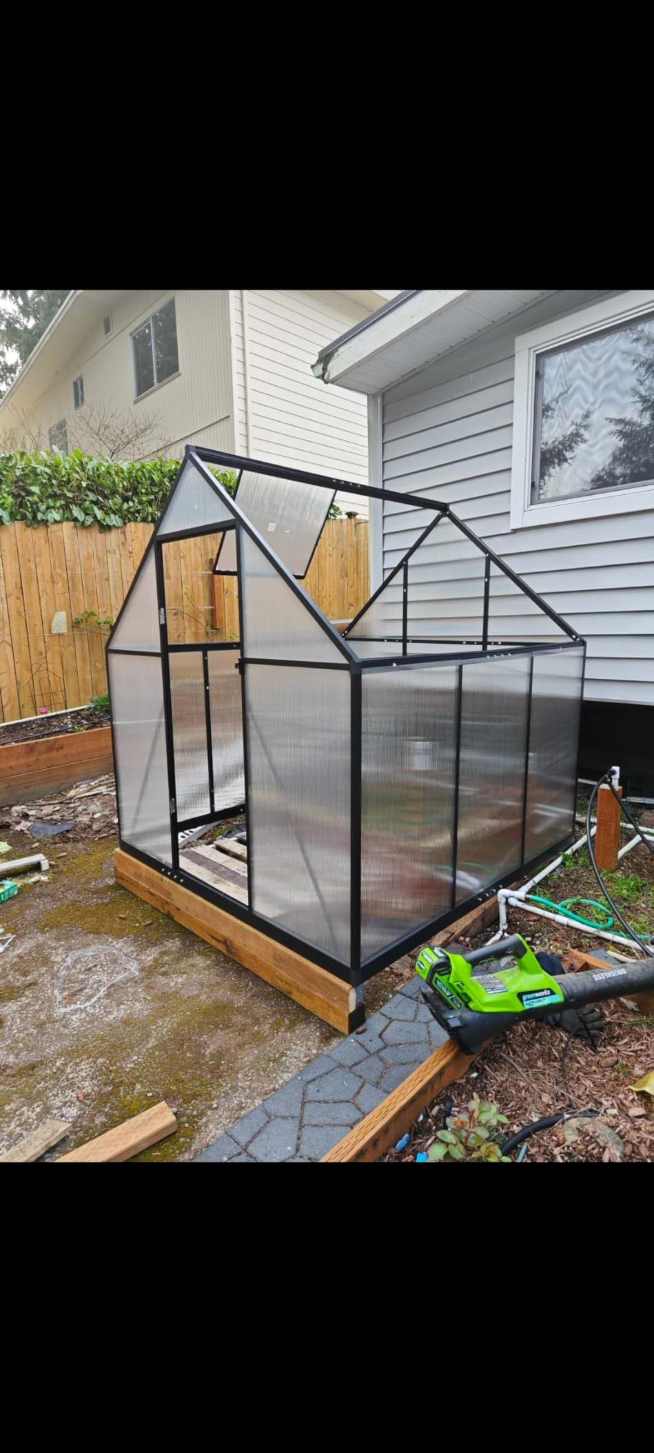 HOOYEAH Greenhouse Kits for Outdoors, 6x10 FT Walk-in Plant Green House with Locking Door & Roof Vent, Heavy Duty Aluminum Frame Winter Greenhouse for Backyard Gardening customer photo 1