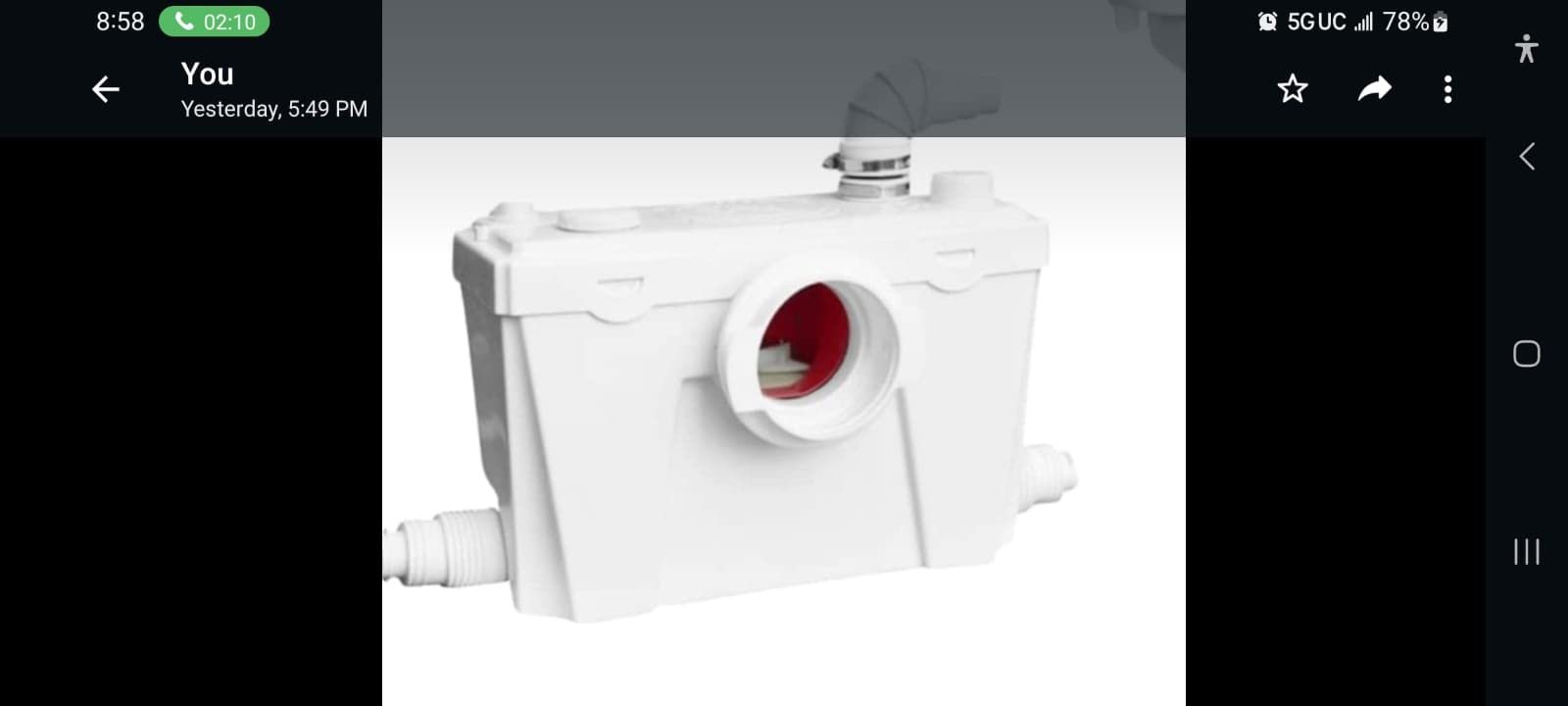 Macerating Toilet System, Upflush Toilet with 4-Inlet Grinder Pump, Elongated Bowl for Basement, Attic, Shower, Sink Waste Disposal, 23ft/7.5m Vertical Lift, Auto Start & Stop customer photo 1