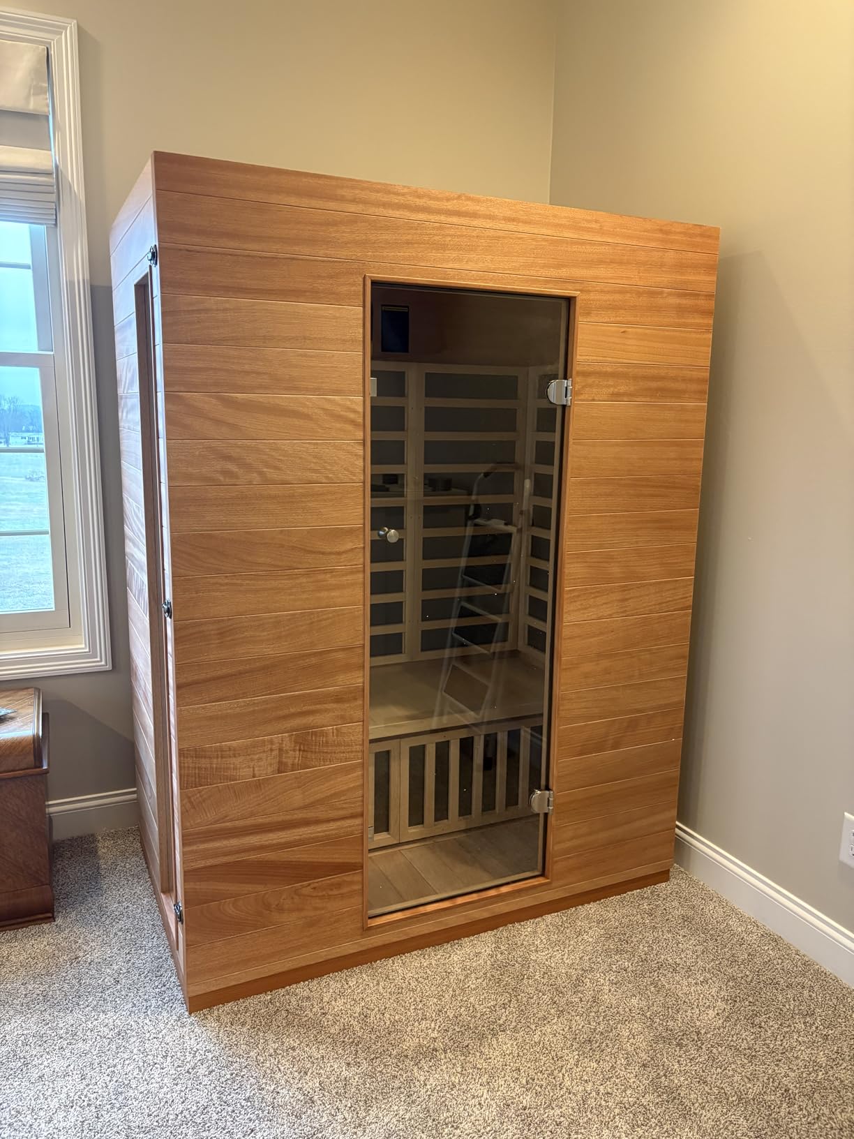 4 Person Outdoor Barrel Traditional Sauna, Harvia 6KW Heater,Includes Sauna Accessory Set customer photo 1