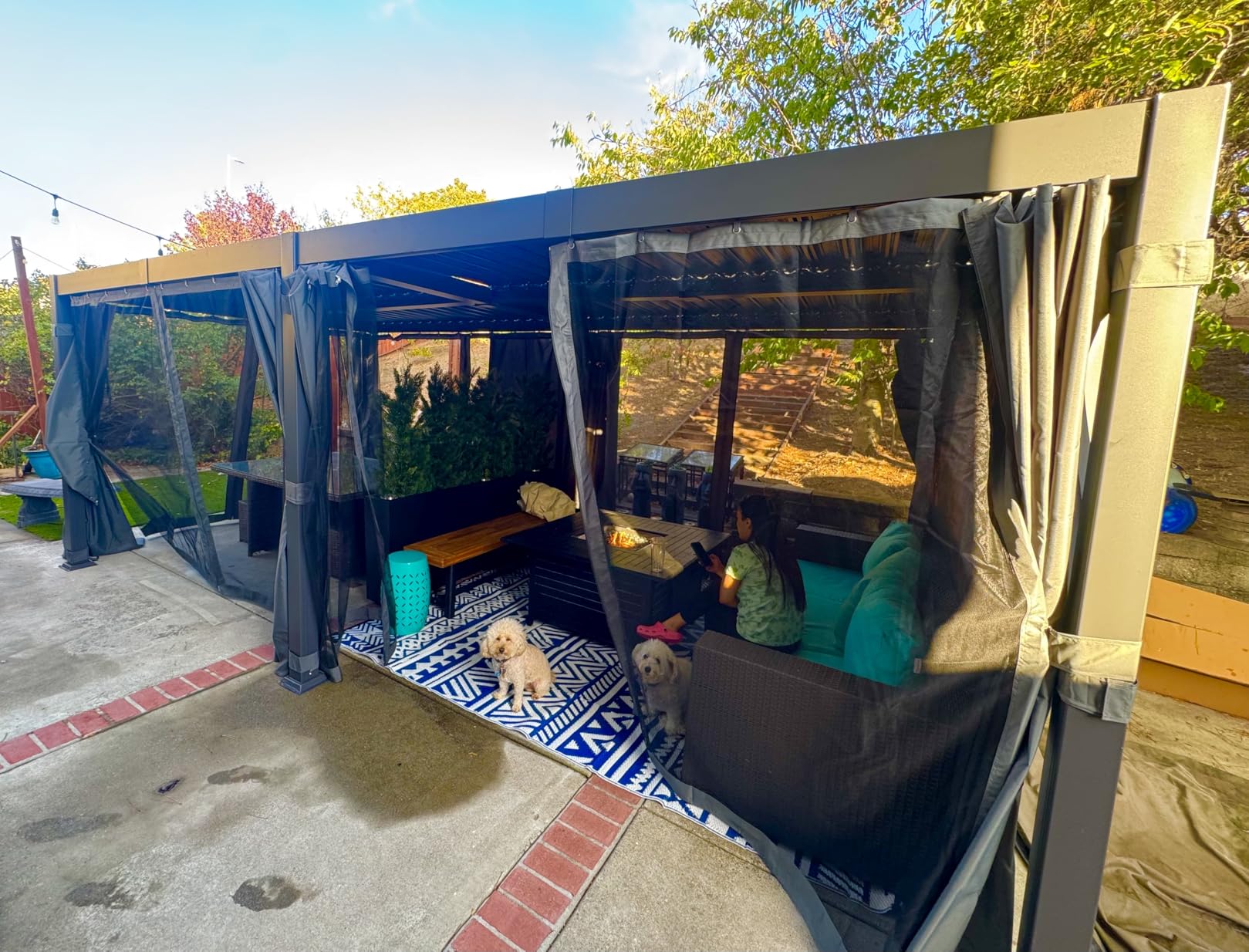 AirWire 12'x16' Louvered Pergola All-Aluminum Gazebo Dark Gray customer photo 2