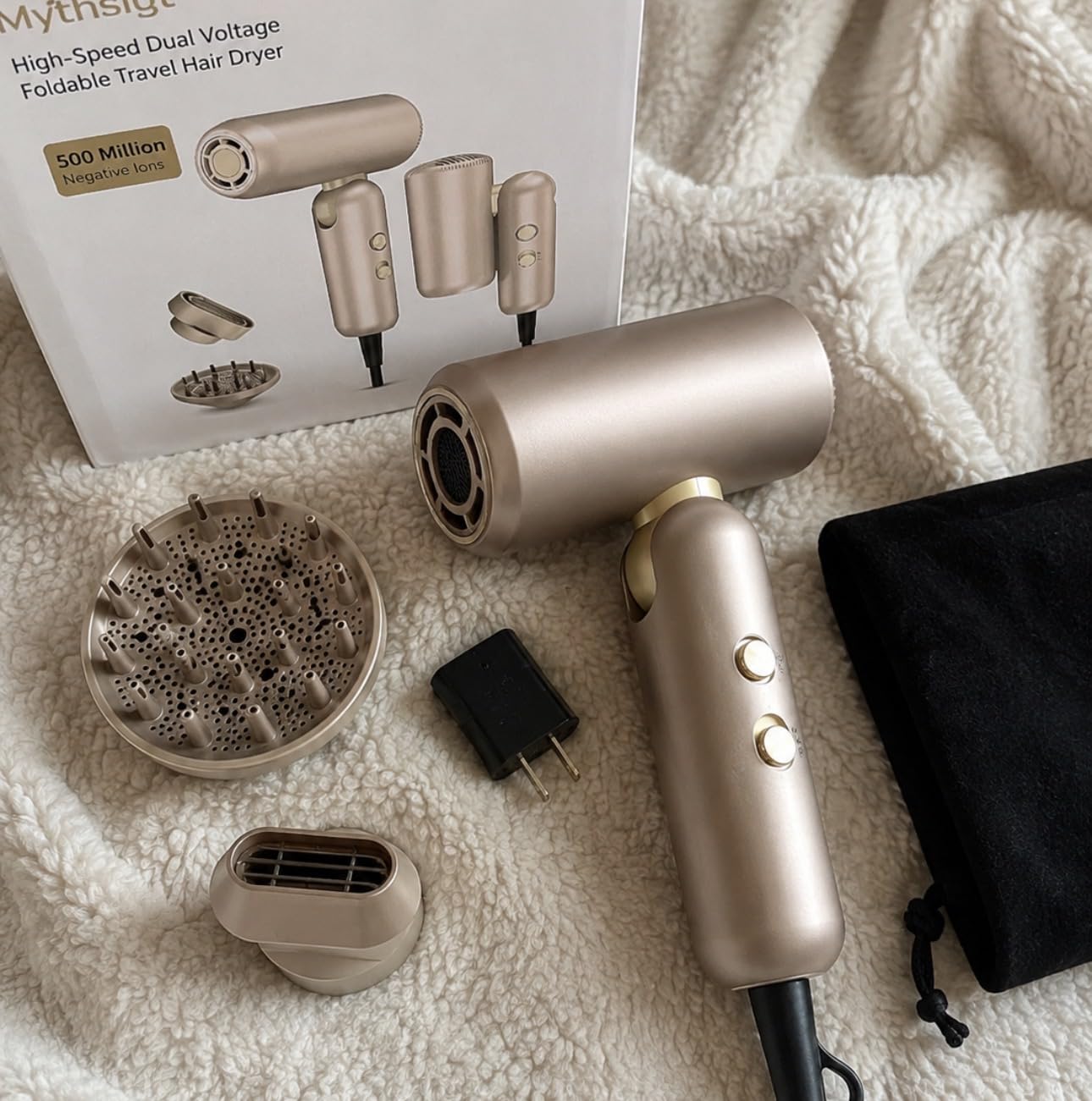 Mythsight StyleVibe High-Speed Dual Voltage Foldable Travel Hair Dryer customer photo 1