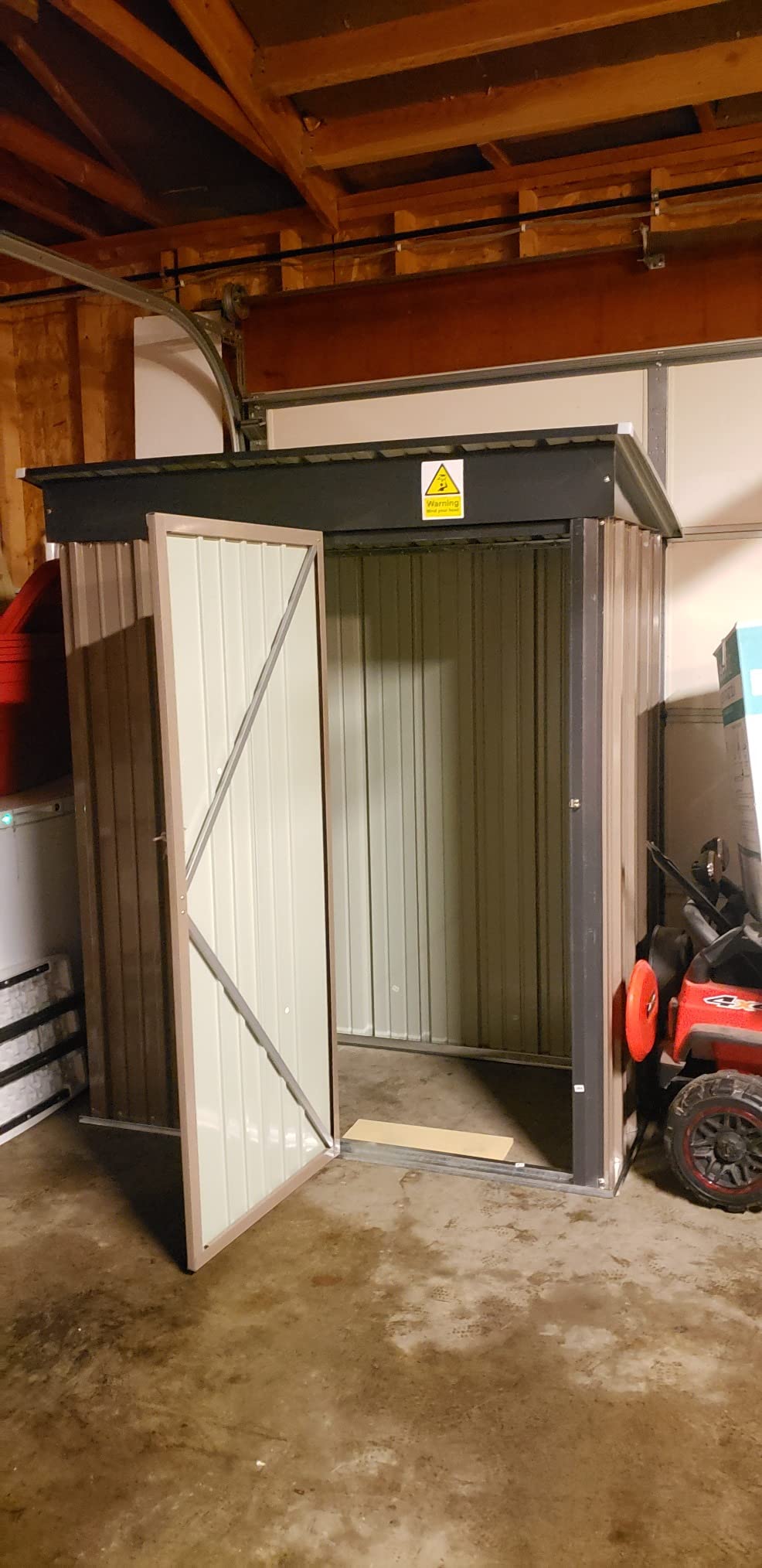 UDPATIO Storage Shed 8 x 10 FT, Resin Sheds & Outdoor Storage with Floor Large Clearance Outdoors Plastic Garden Tool Shed Tuff Outside Cottage Shed with Lockable Door for Bike, Garbage Gray White customer photo 2