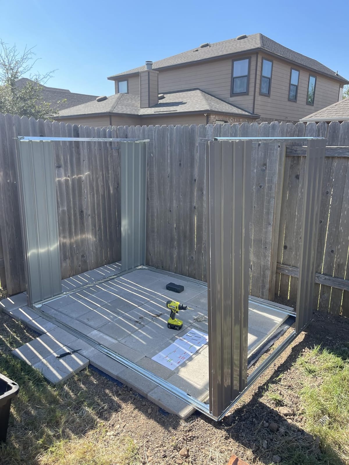 Aoxun 10x12FT Shed with Floor Galvanized Steel Outdoor Storage Shed (Brown) customer photo 1
