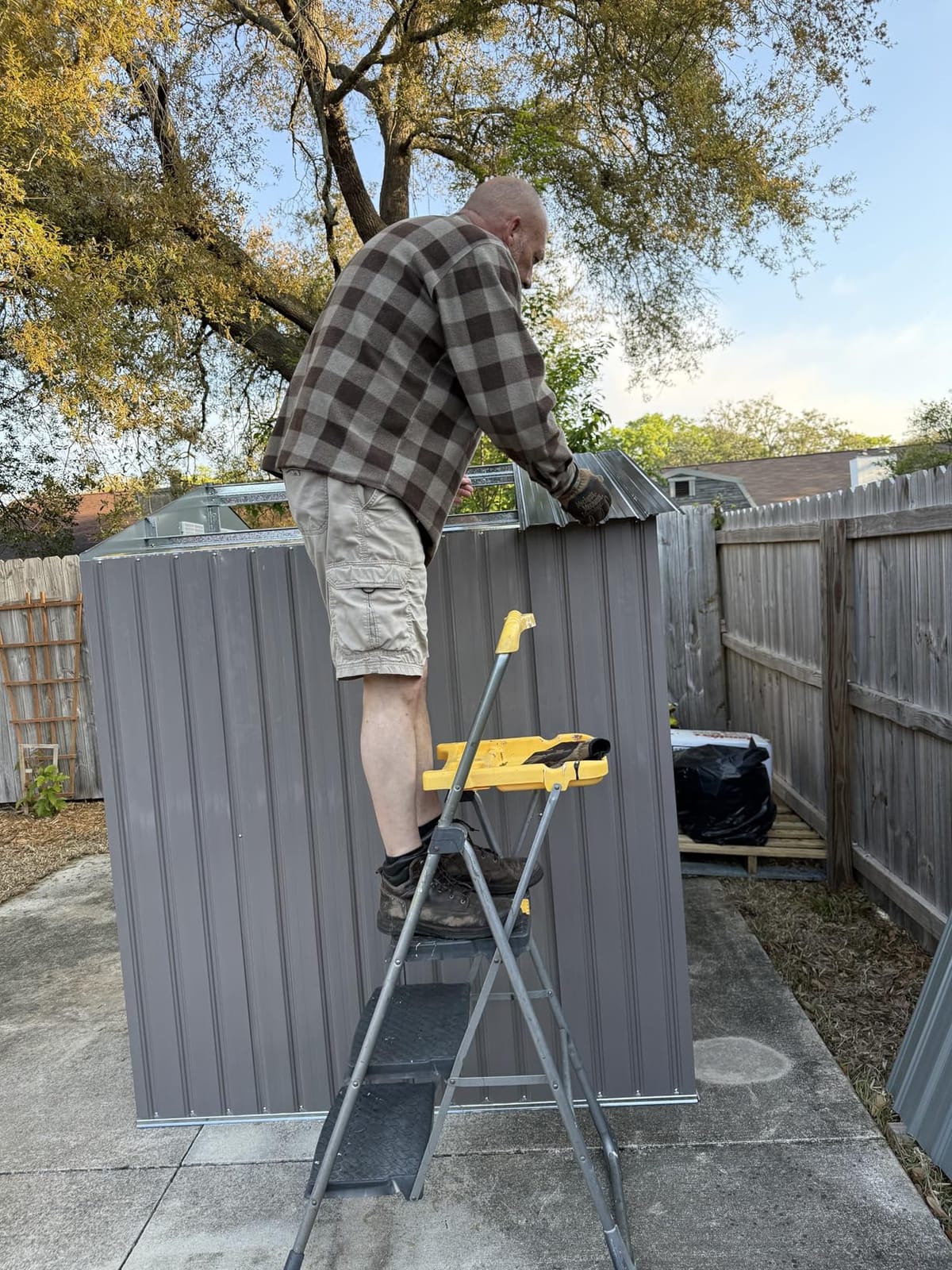 Aoxun 10x12FT Shed with Floor Galvanized Steel Outdoor Storage Shed (Brown) customer photo 2