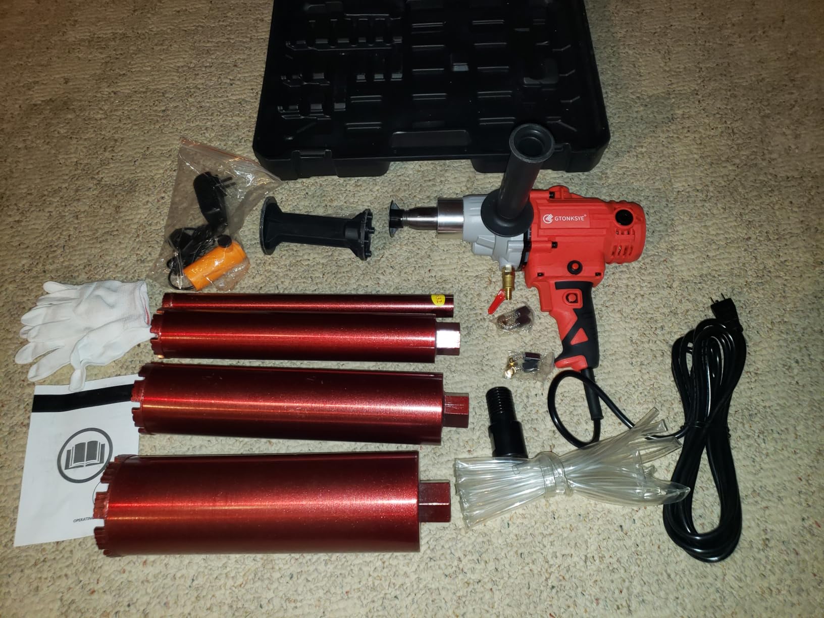 Diamond Core Drill Machine, Handheld Dry and Wet Core Drill Rig, 1-1/4