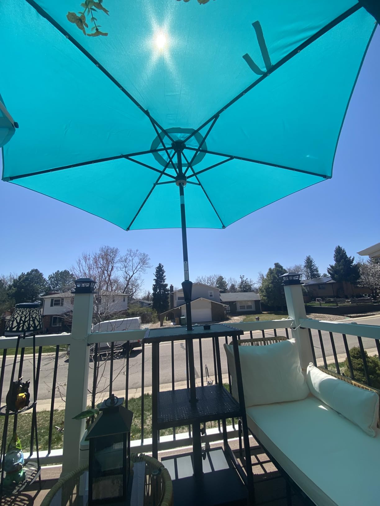 Sundale Outdoor Umbrella Base 42lbs Square Metal Built-in Cement, Black customer photo 2