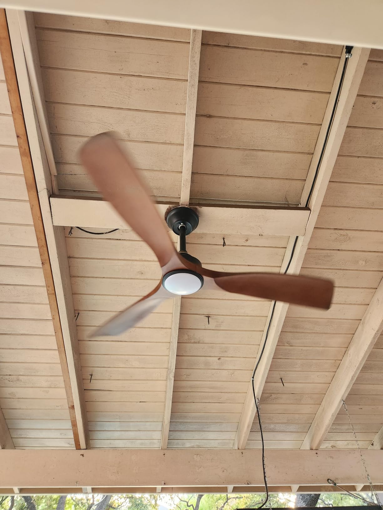 Outdoor Ceiling Fan with Light: 52 Inch 3 Blade Outdoor Fans for Patios - Modern Black Ceiling Fan with Dimmable Light Remote Control Ultra Quiet Reversible DC Motor Timer customer photo 2