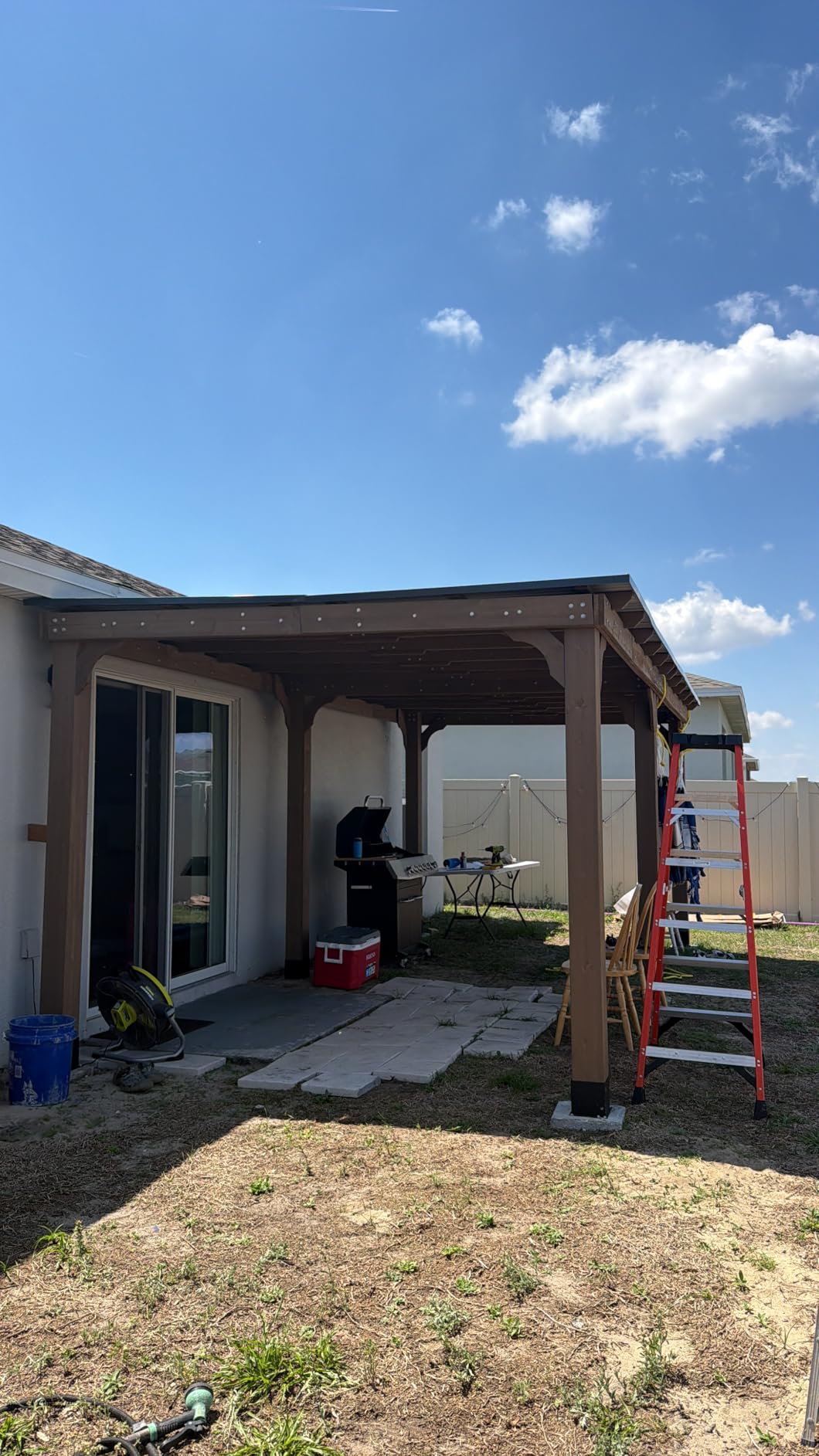 MUPATER 8' x 10' Hardtop Grill Gazebo, Cedar Wood BBQ Gazebo, Side Shelves customer photo 2