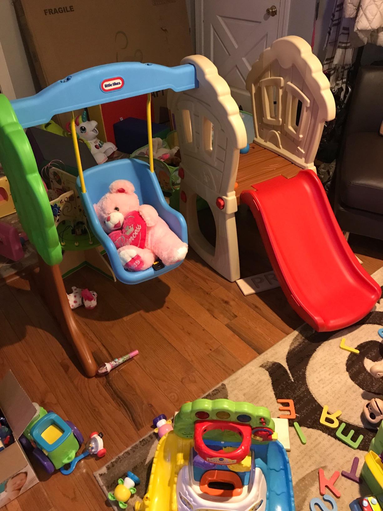 Little Tikes Hide & Seek Climber and Swing, Indoor Outdoor with Slide - Easy Set Up - Toddler Playset, 53.50''L x 52.00''W x 41.00''H customer photo 1