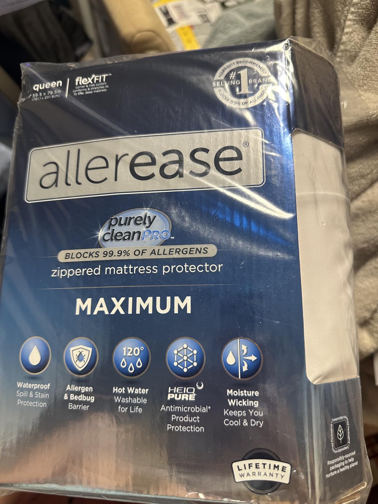 AllerEase Maximum Allergy Mattress Protector, Queen Size customer photo 2
