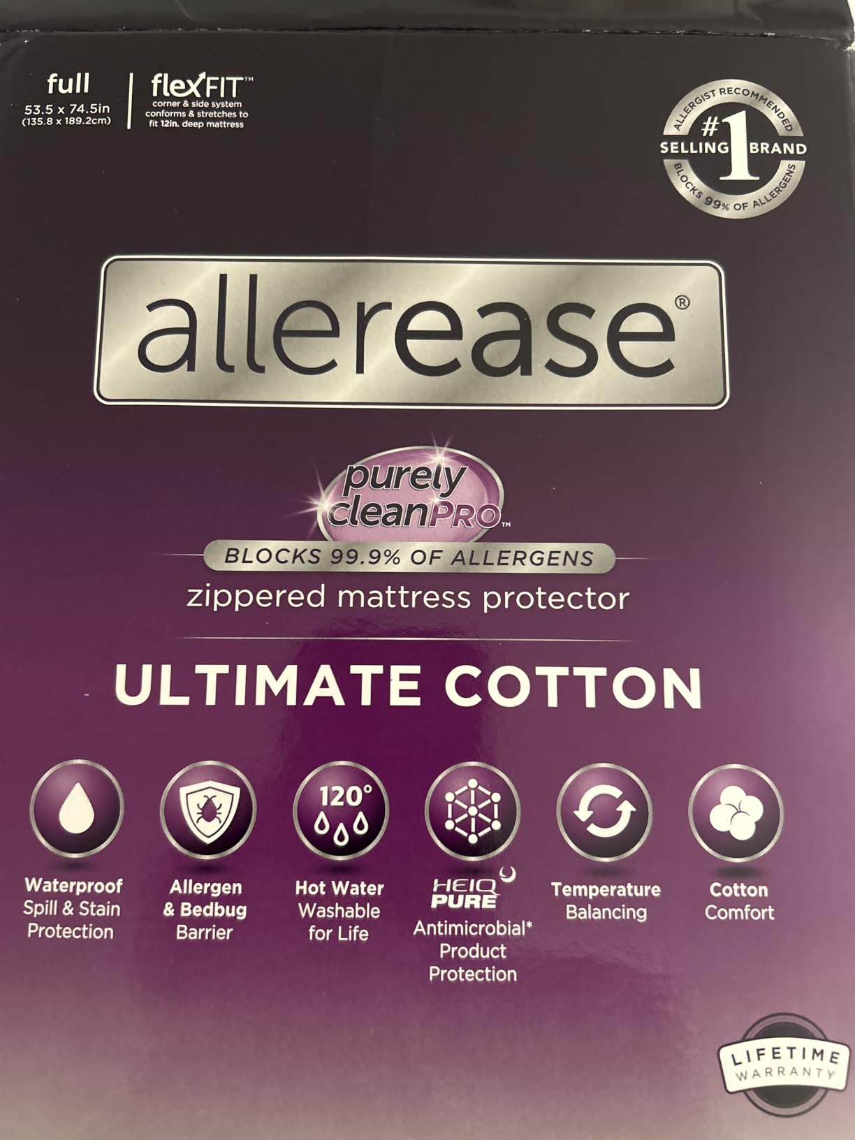 AllerEase Ultimate Allergy Protection and Comfort Zippered Mattress Protector Queen, White customer photo 1