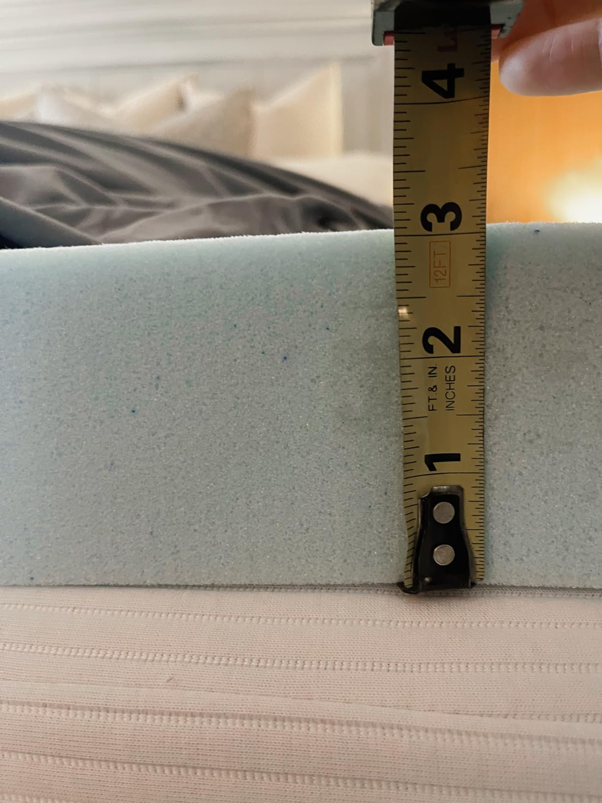 Lucid 3 Inch Memory Foam Mattress Topper, King Size – Cooling Gel Bed Topper – Preassure-Relieving Deep Plush Feel – Ventilated Breathable Design – CertiPur Certified - Dorm Room Essentials customer photo 1