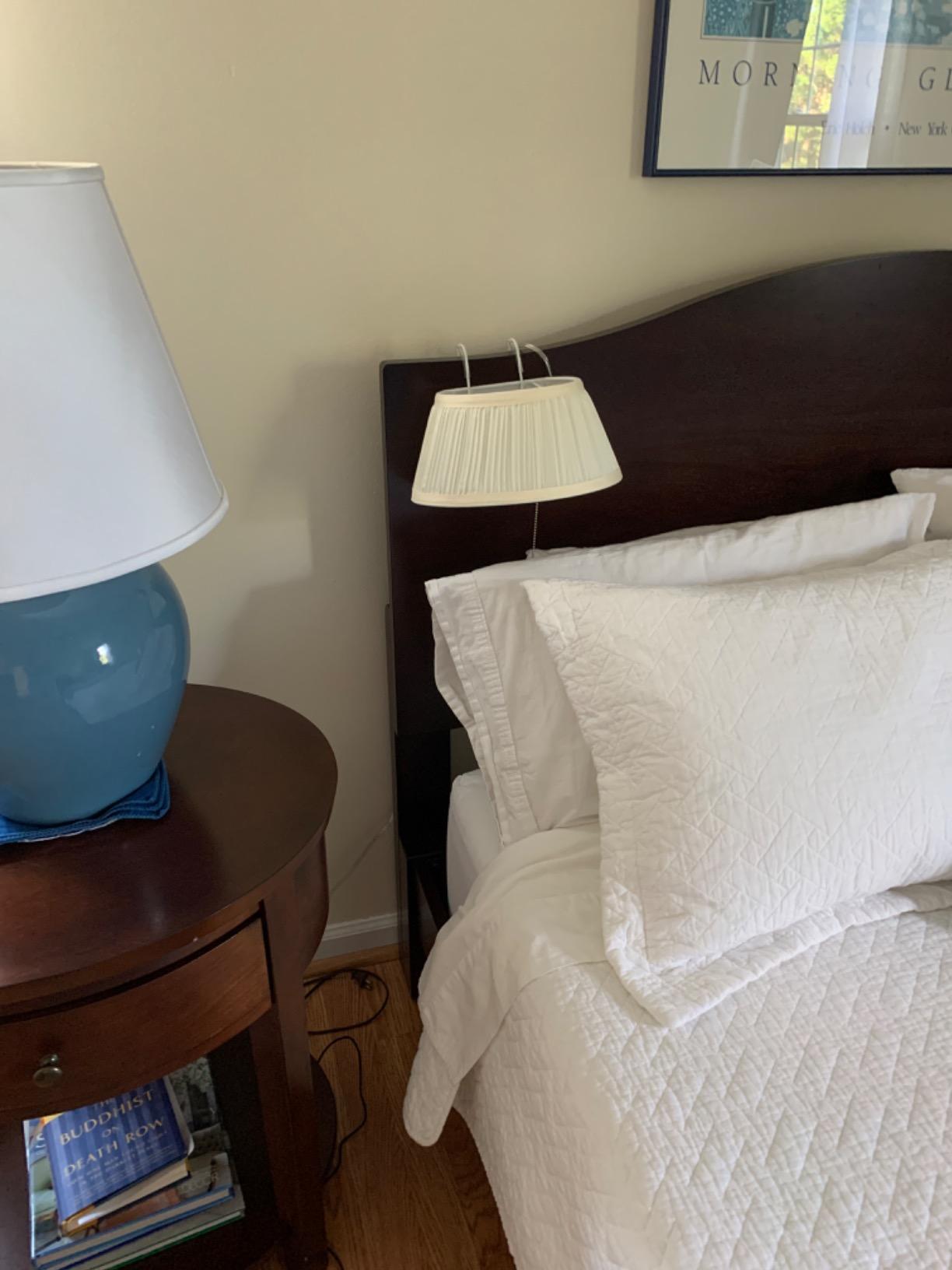 Evelots Headboard Reading Lamp, Over Bed Book Light with Pull Cord Switch customer photo 2