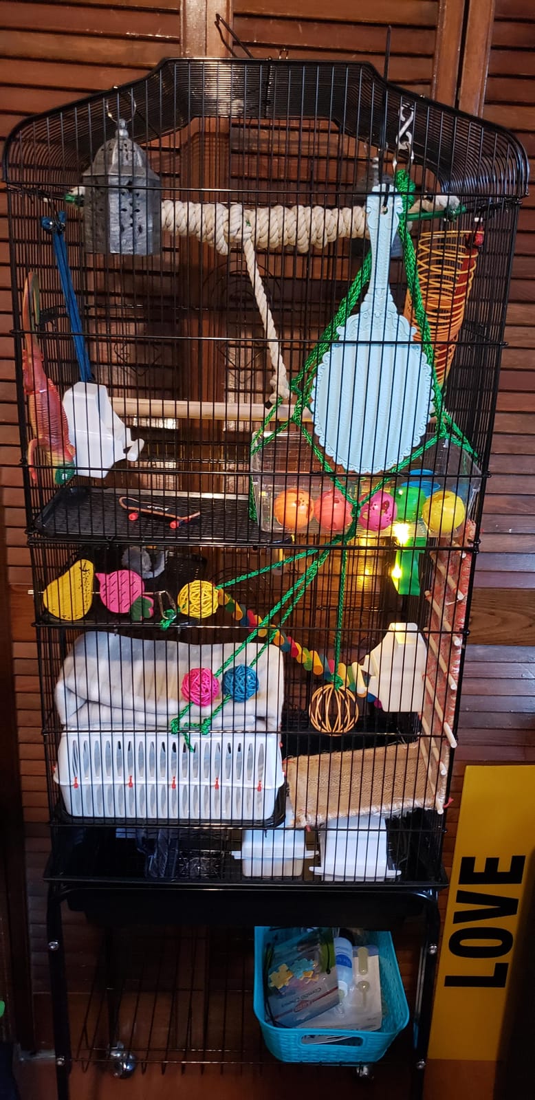 ZENY 63.4 Inch Bird Cage, Rolling Wrought Iron Parrot Cage customer photo 1
