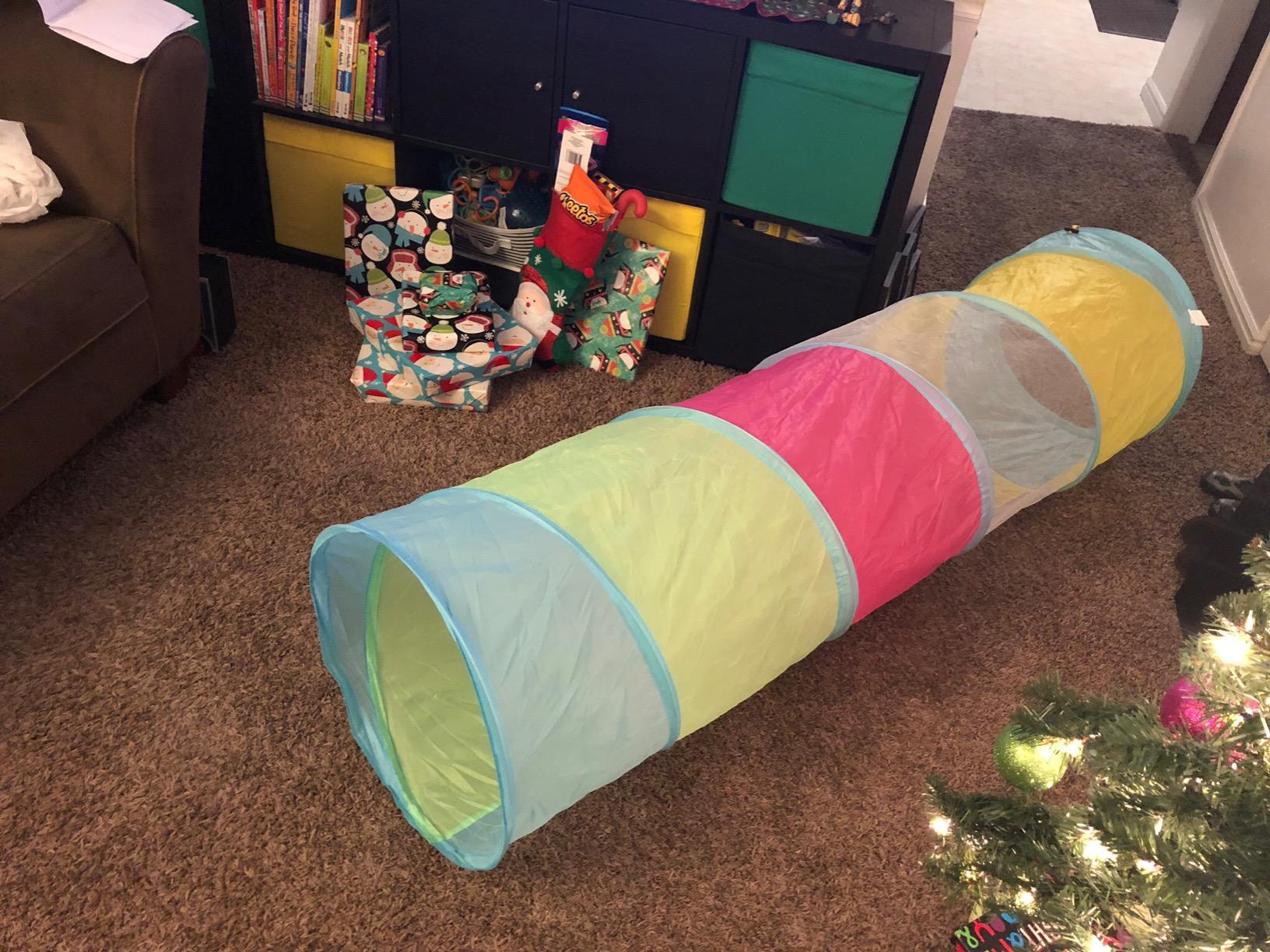 Hide N Side 6ft Crawl Through Play Tunnel Toy, Pop up Tunnel for Kids Toddlers Dogs Babies Infants & Children Gift Indoor & Outdoor Action Toy Tunnel customer photo 2