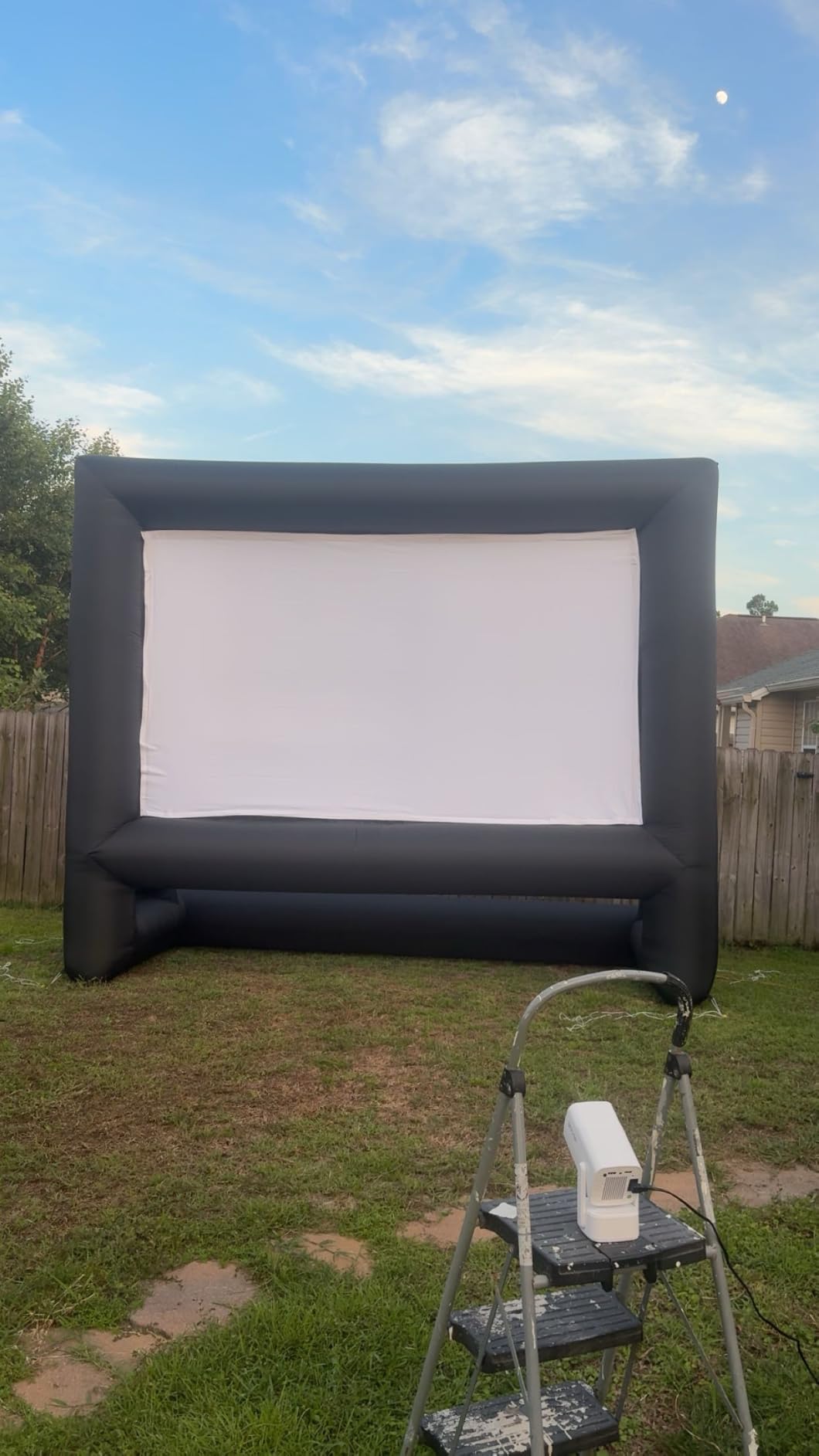GYUEM 18 feet Portable Inflatable Outdoor Indoor Projector Movie Screen customer photo 2