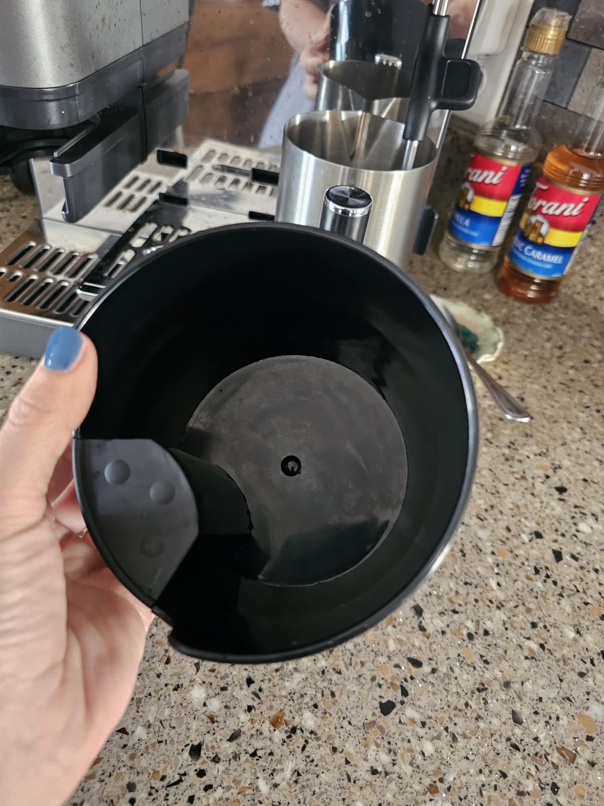 Knock Box for Coffee Grounds - Innovative Barista Accessory with Improved Handling - Coffee Knock Box for Espresso Machine, Black customer photo 2