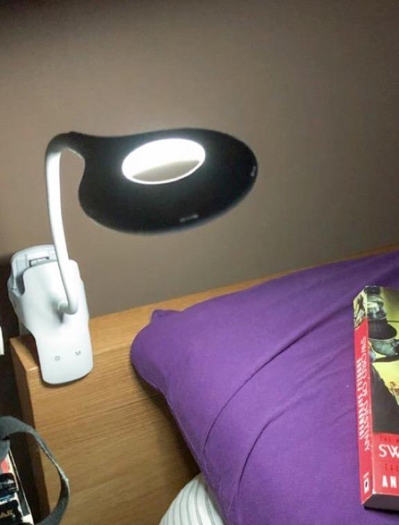 LACOKI Clip on Rechargeable Reading Light for Bed, 3 Color x 3 Brightness 28 LEDs Desk Light, Eye-Caring Desk Lamp with Clamp for Headboard, Table, Desk customer photo 1