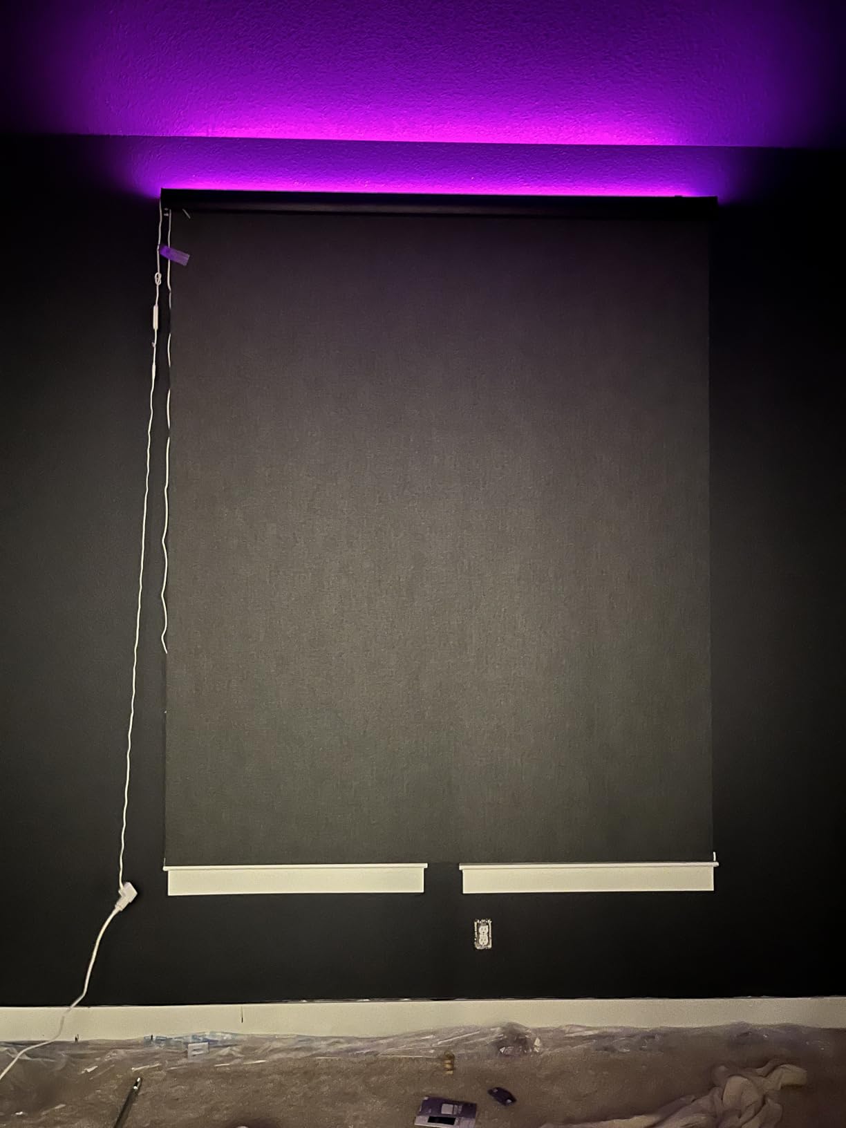 Graywind Motorized Shades 100% Blackout Compatible with Alexa Google WiFi Smart Hardwired Window Shade Remote Control Thermal Insulated Electric Blinds, Customized Size (Matt Black) customer photo 1