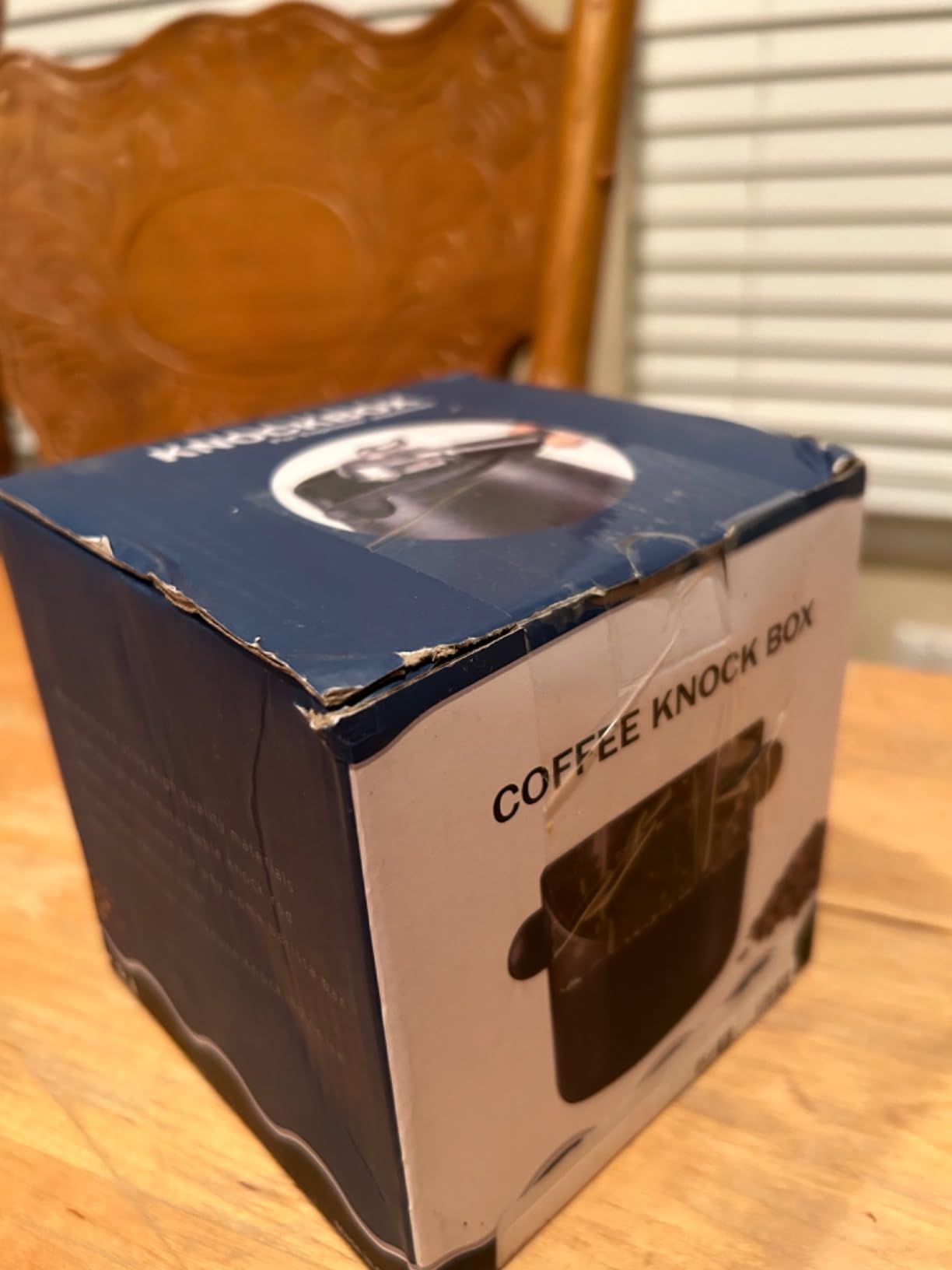 Coffee Knock Box, Espresso Knock Box, Coffee Bin, Espresso Dump Bin, 4.8 Inch Shock-Absorbent Durable Barista Style Espresso Knock Box with Removable Metal Knock Bar and Non-Slip Base(Round) customer photo 2