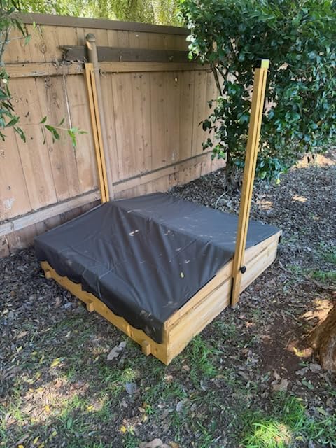 Aivituvin Kids Sand Boxes with Canopy Sandboxes with Covers Foldable Bench Seats, Children Outdoor Wooden Playset - Upgrade Retractable Roof (47x47Inch) customer photo 1