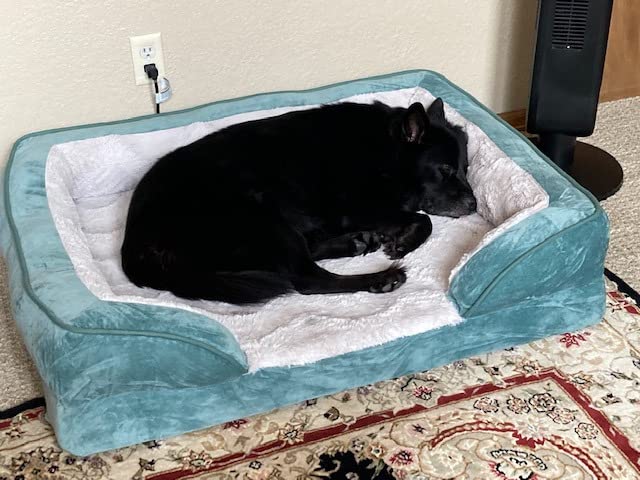 FurHaven Cooling Gel Dog Bed for Large Dogs, Perfect Comfort Sofa Bed with Cool Gel-Top Foam with a Solid Orthopedic Foam Base for Joint Support, Washable Cover, Jumbo XL, Plush & Velvet, Granite Gray customer photo 1