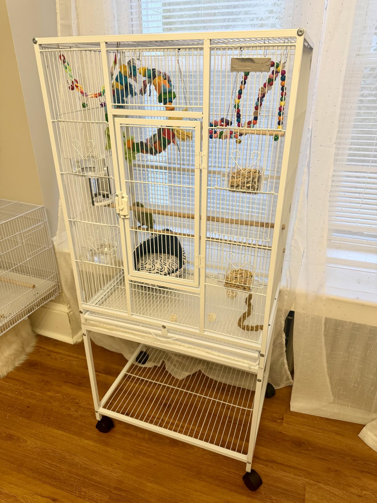 VIVOHOME 54 Inch Wrought Iron Large Bird Cage with Rolling Stand customer photo 2