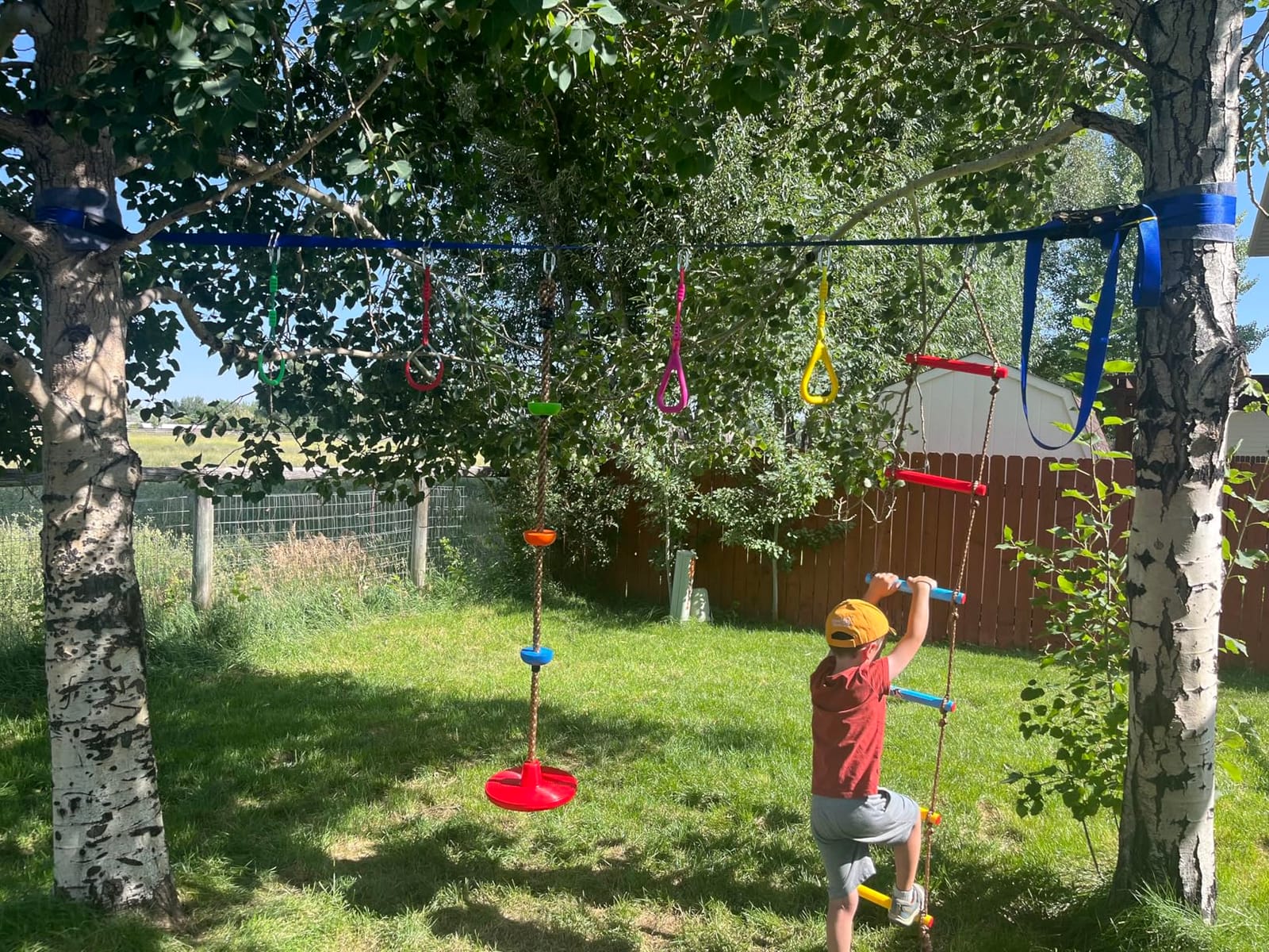 Ninja Warrior Obstacle Course for Kids Outside - 12 Obstacle Accessories ,Ninja Slackline (2x52ft)Exercise Balance,Slack Lines for Backyard for Kids customer photo 1